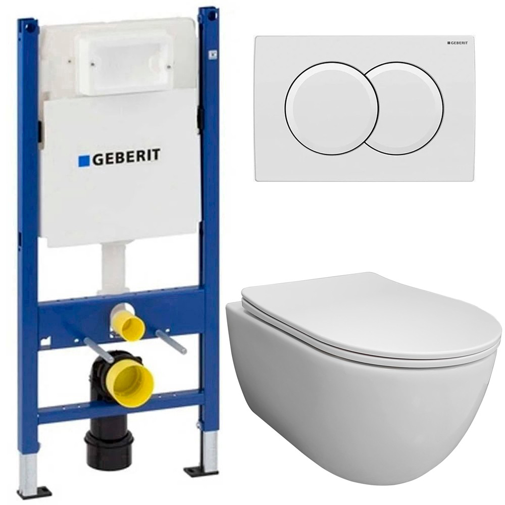 Изображение товара Комплект инсталляции с унитазом Bloomix Diva безободковый Ceramic и клавишей смыва Delta01