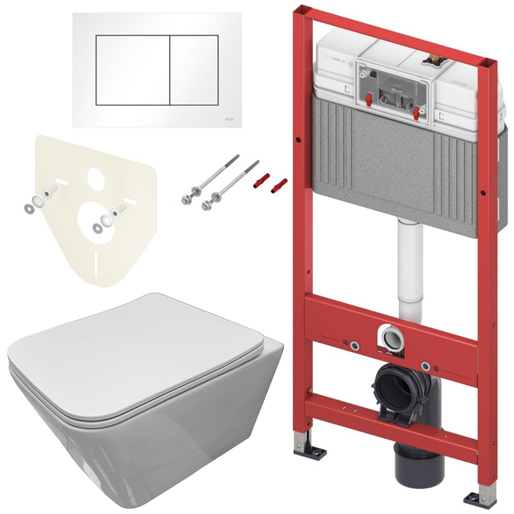 Изображение товара Комплект инсталляции с унитазом Tece Tecebase 2.0 9400413 унитаз Bloomix Regnum 1202 безободковый с сиденьем