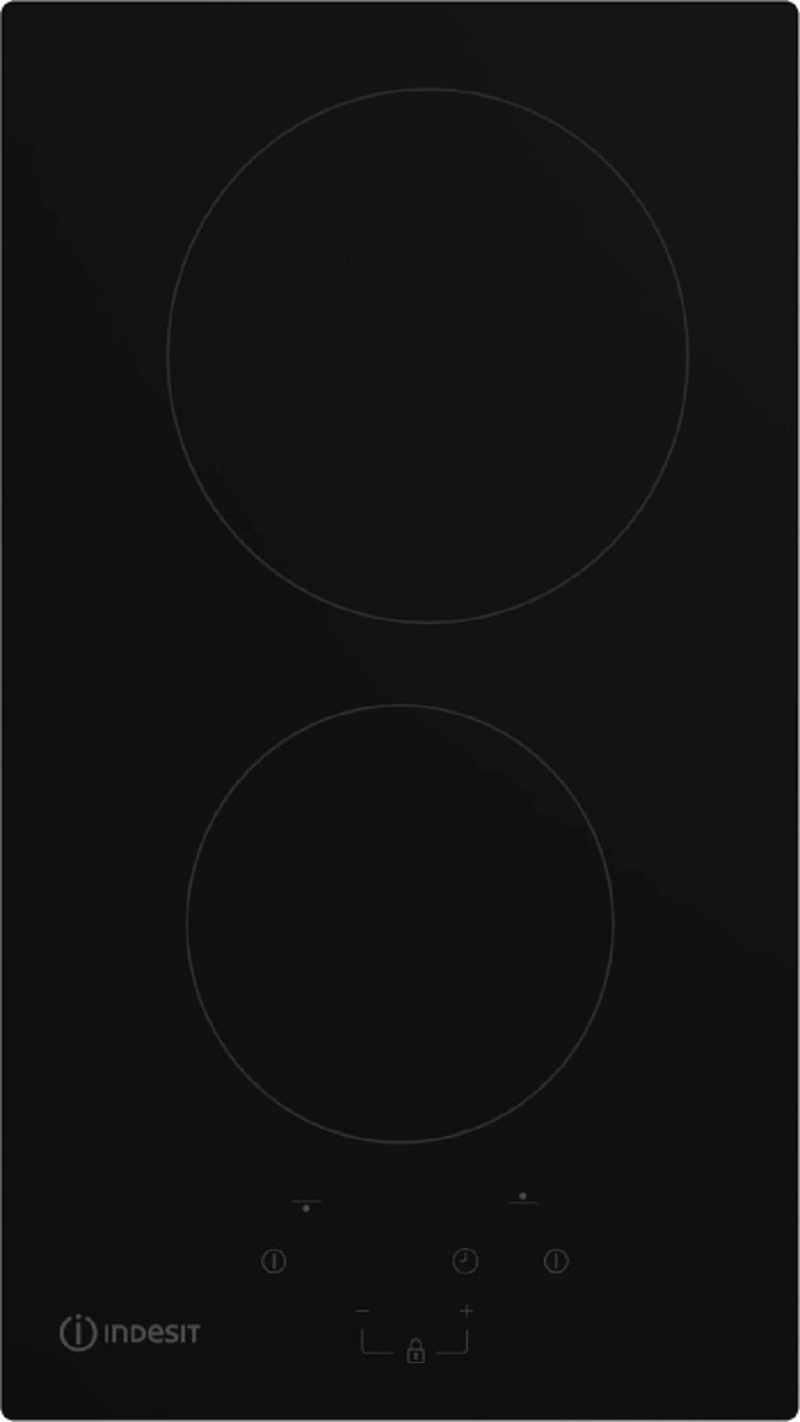 Изображение товара Электрическая варочная панель Indesit IRT 130 2 конфорки стеклокерамика черная компактная
