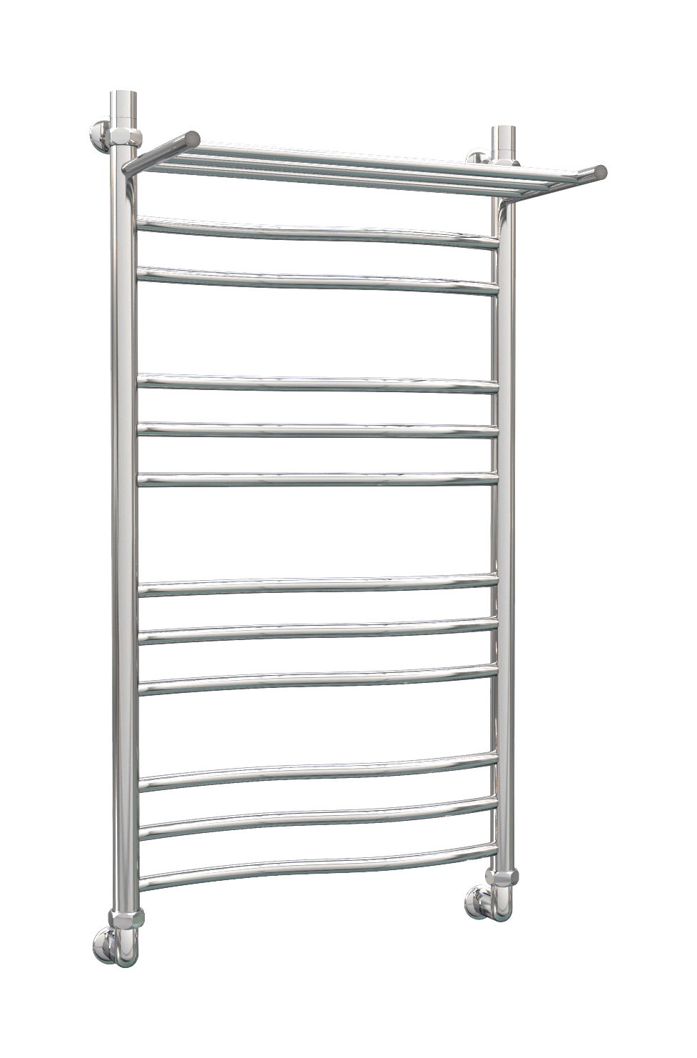 Изображение товара Водяной полотенцесушитель Роснерж Лесенка 1000x530 мм с полкой и краном Маевского