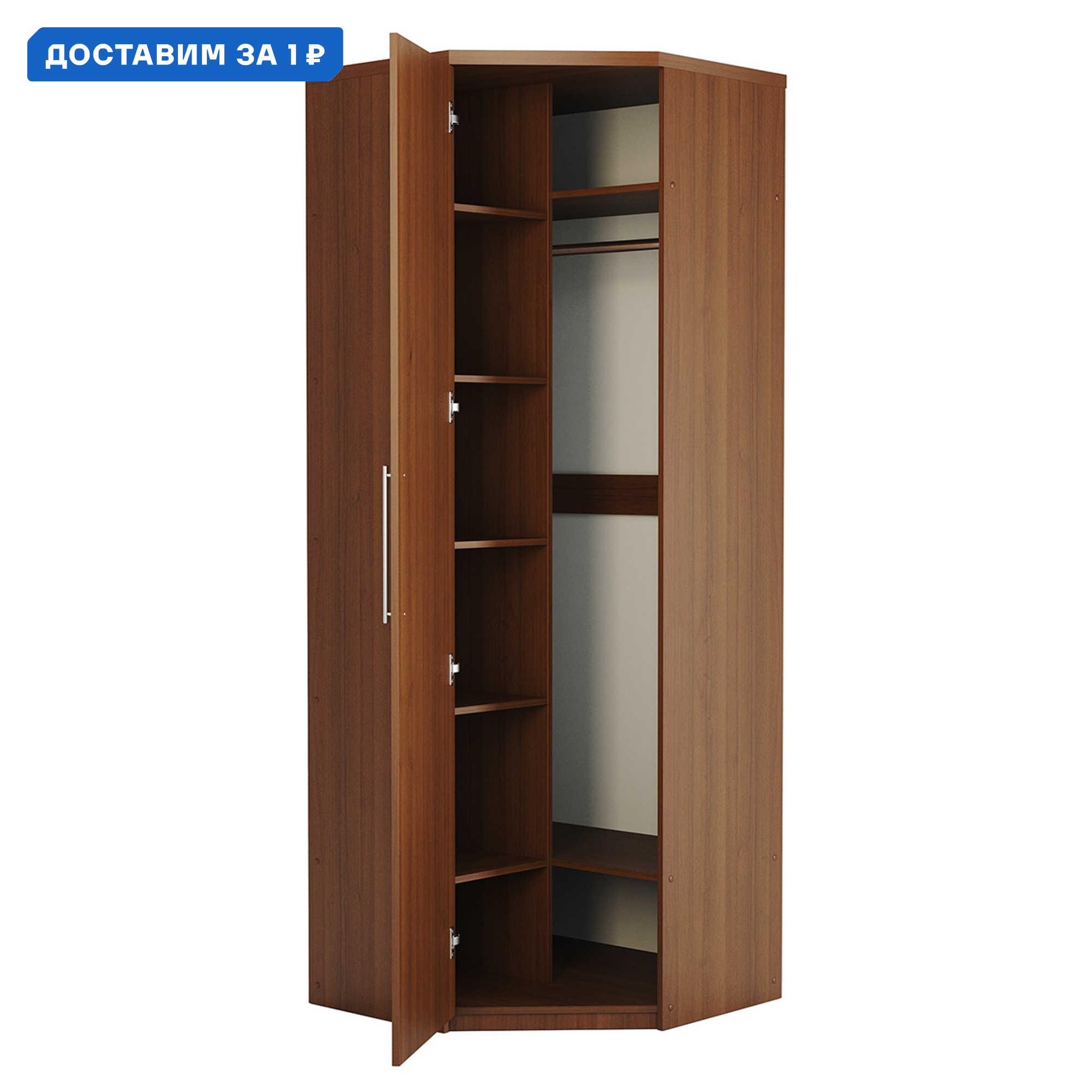 Изображение товара Шкаф распашной Гамма 95x240x60 см орех ЛДСП угловой для дома и офиса