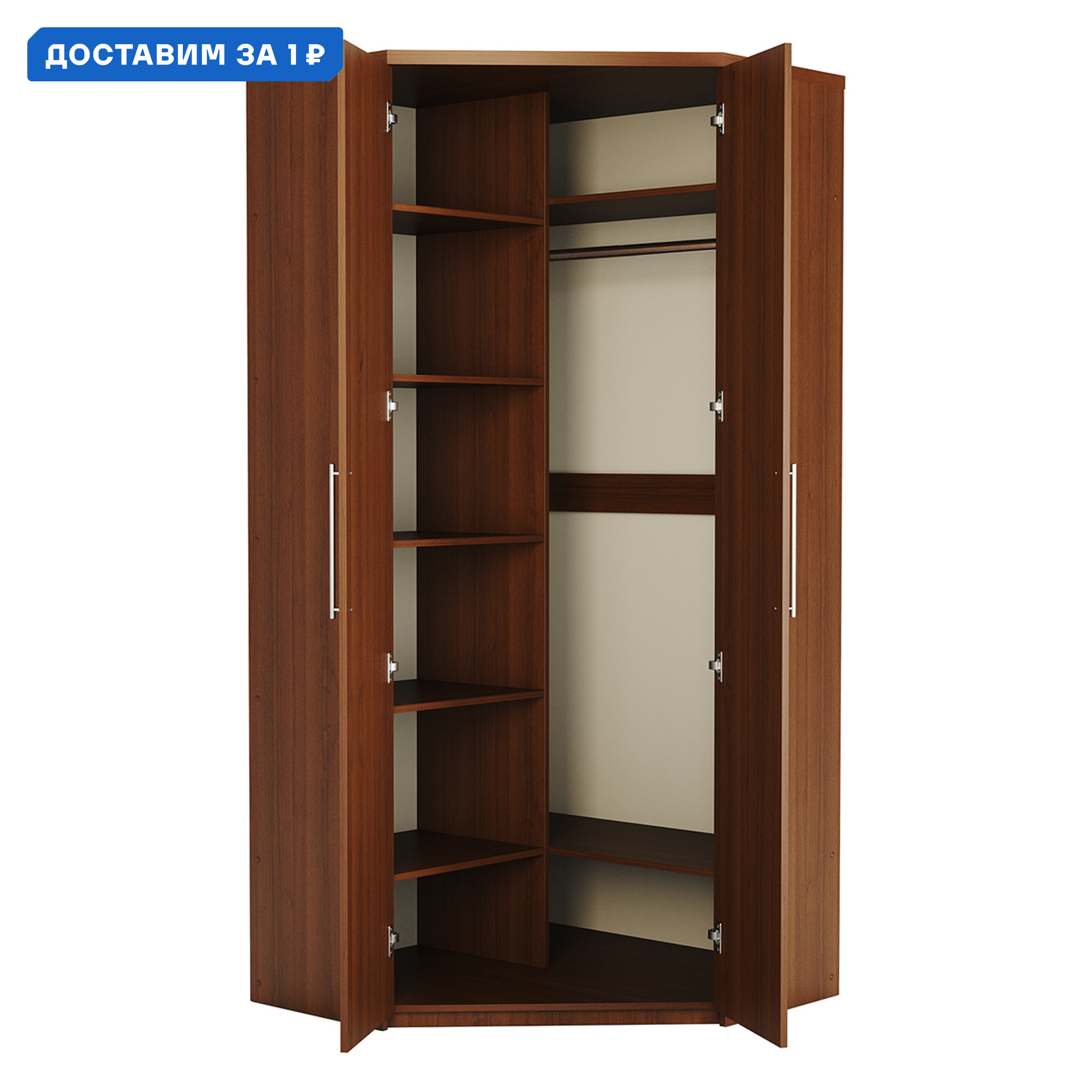 Изображение товара Шкаф распашной Гамма Мелодия МУ-22 100x240x45 см орех ЛДСП классика