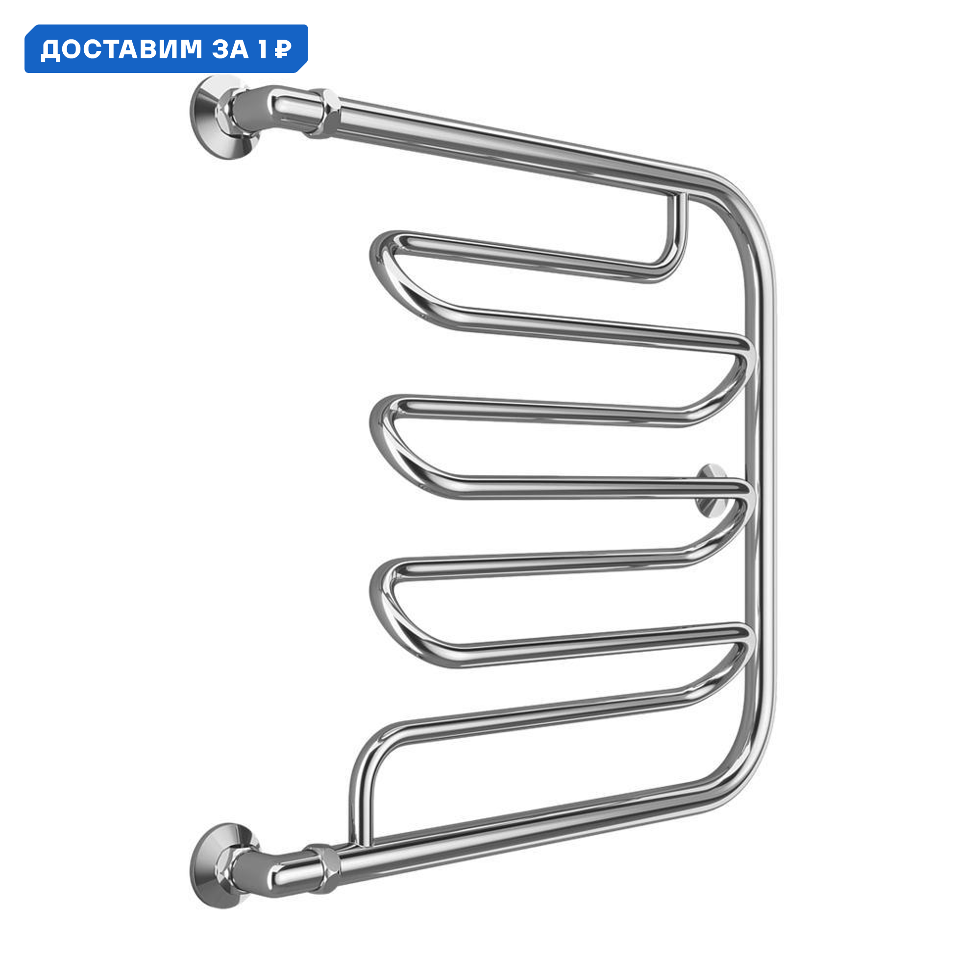 Изображение товара Водяной полотенцесушитель Terminus Фокстрот-Лиана 600×632 мм нержавеющая сталь хром