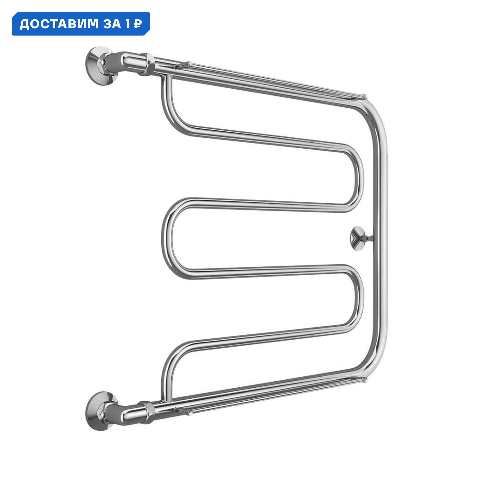 Изображение товара Водяной полотенцесушитель Terminus е-образный 632x700 мм хром Россия