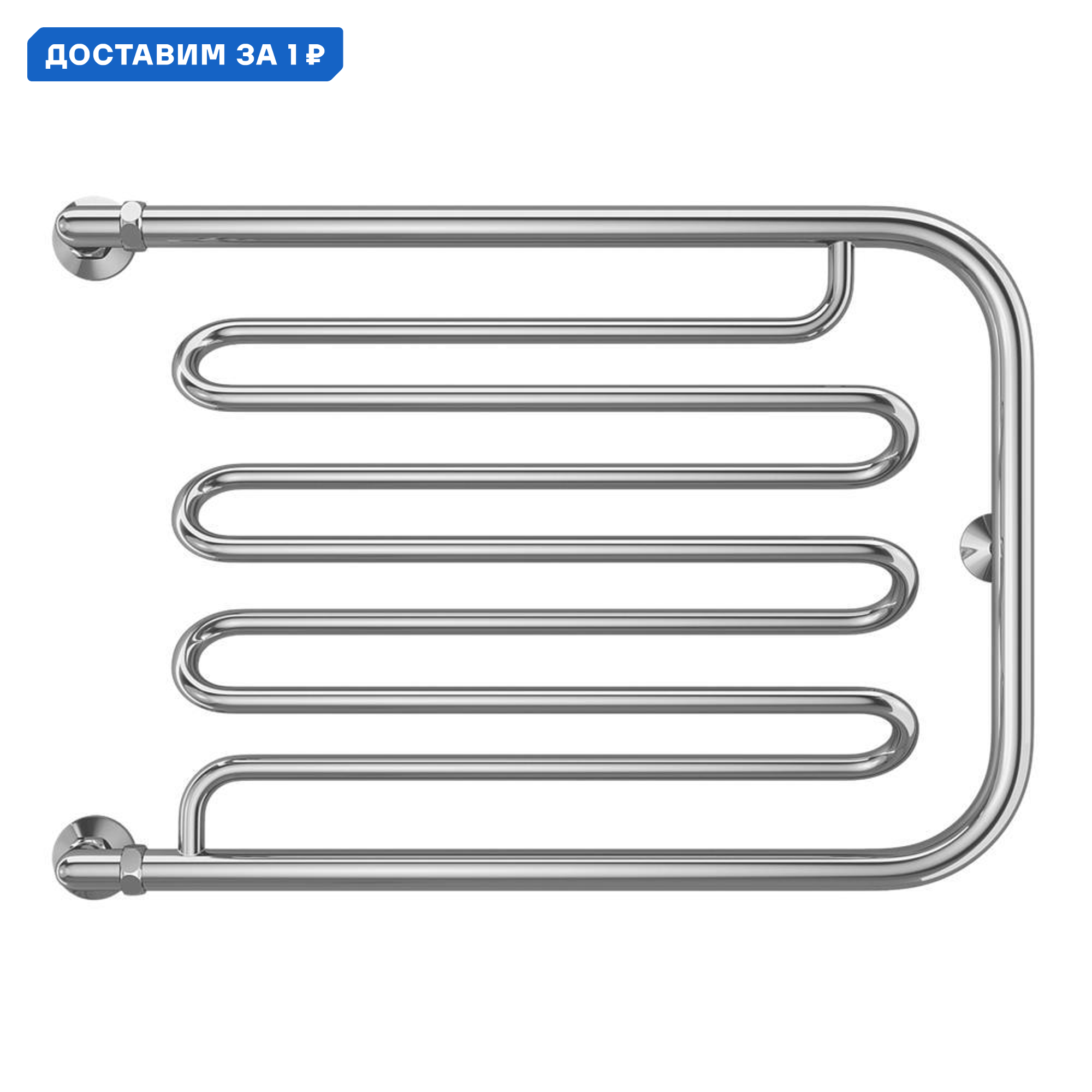 Изображение товара Водяной полотенцесушитель Terminus Фокстрот Лиана 700x532 мм хром нержавеющая сталь