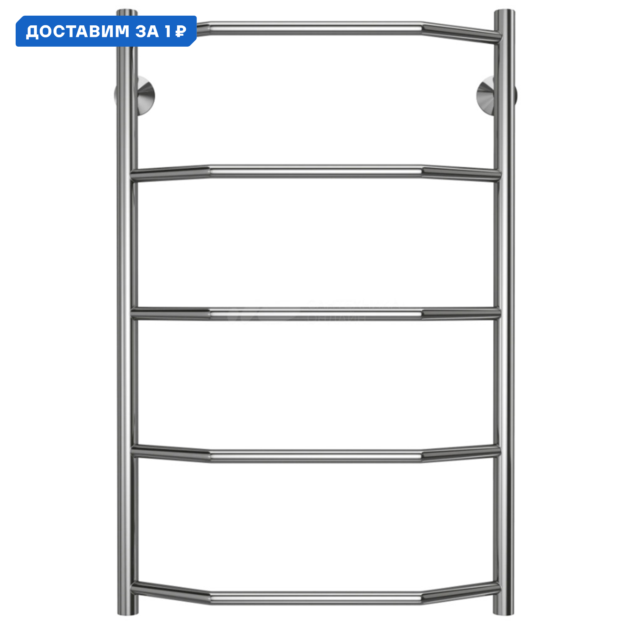 Изображение товара Полотенцесушитель водяной лесенка Terminus Stelmix 800x432 мм нижняя подводка нержавеющая сталь цвет хром трапеция