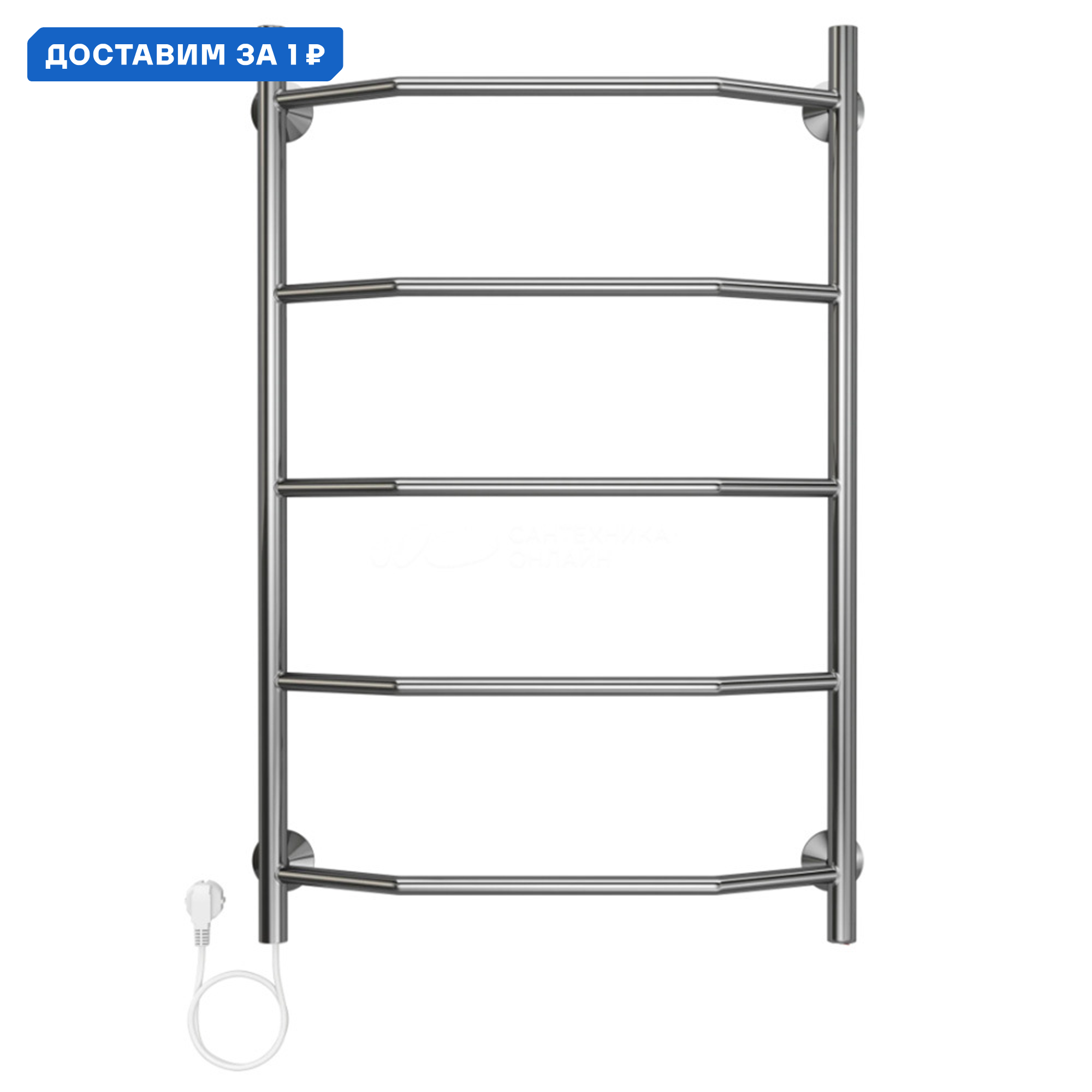 Изображение товара Электрический полотенцесушитель Terminus 532x800 мм хром 67 Вт лесенка Россия