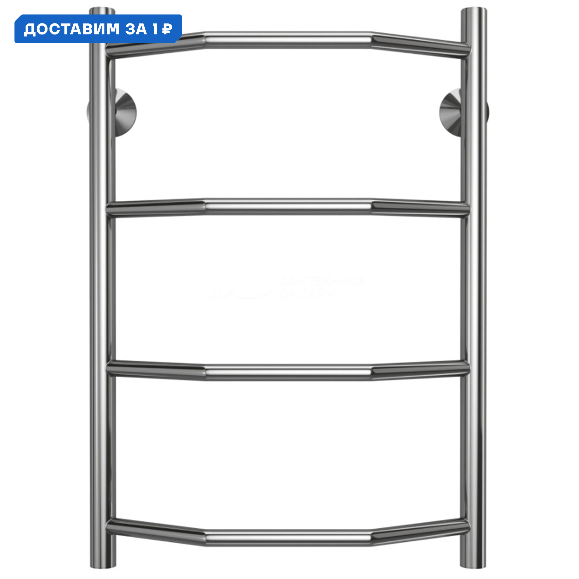 Изображение товара Водяной полотенцесушитель Terminus Stelmix 600x432 мм нержавеющая сталь хром