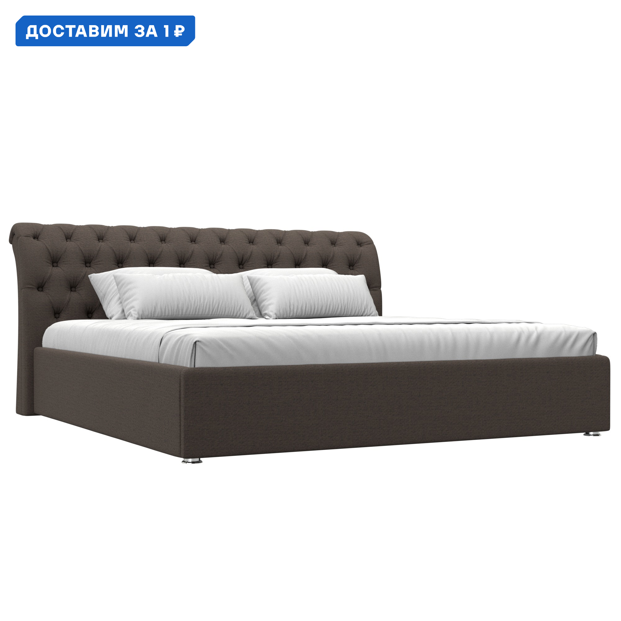 Изображение товара Кровать Сицилия 200 Лига диванов коричневая с ящиком и механизмом