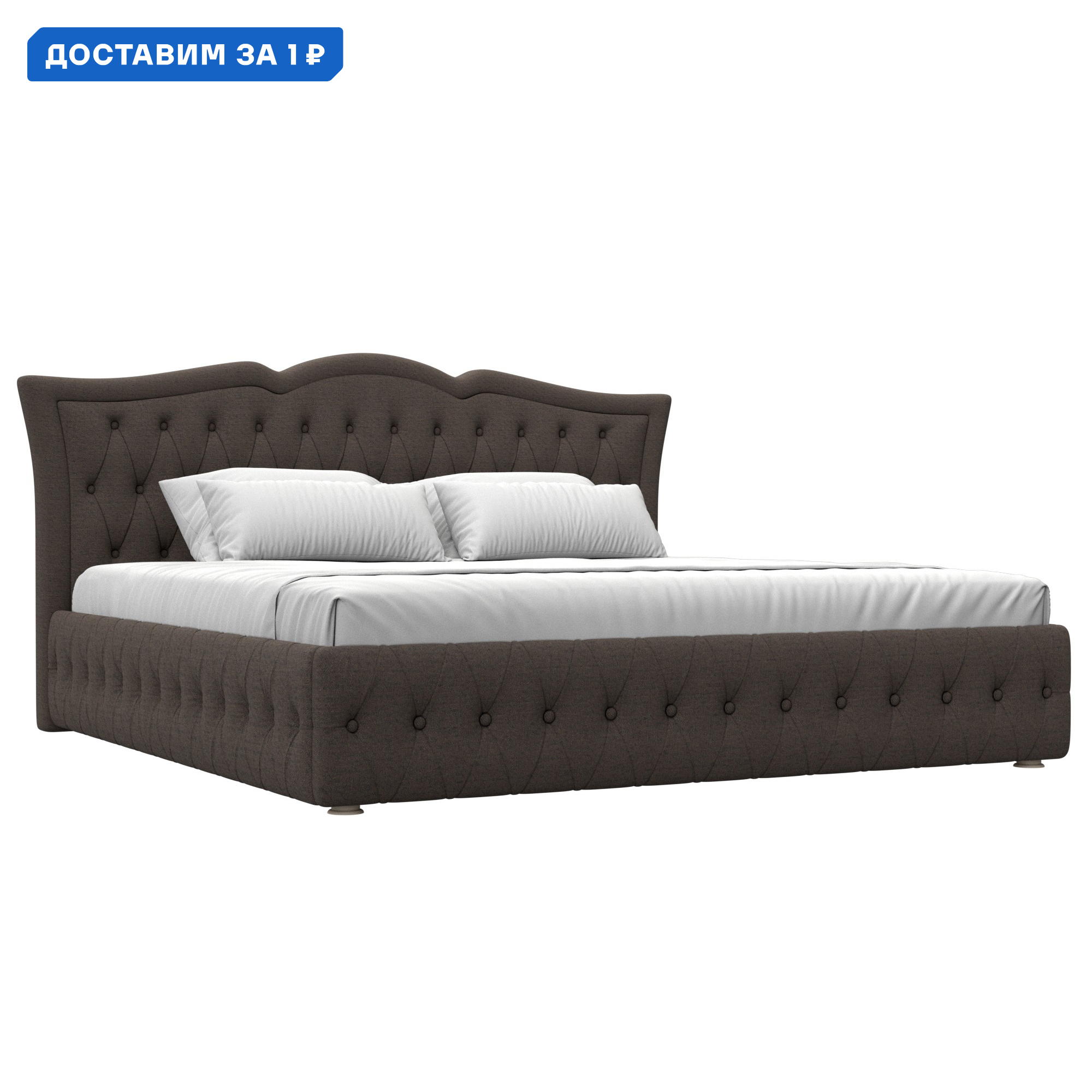 Изображение товара Кровать Герда 200 Лига Диванов с ящиком и подъемным механизмом коричневая