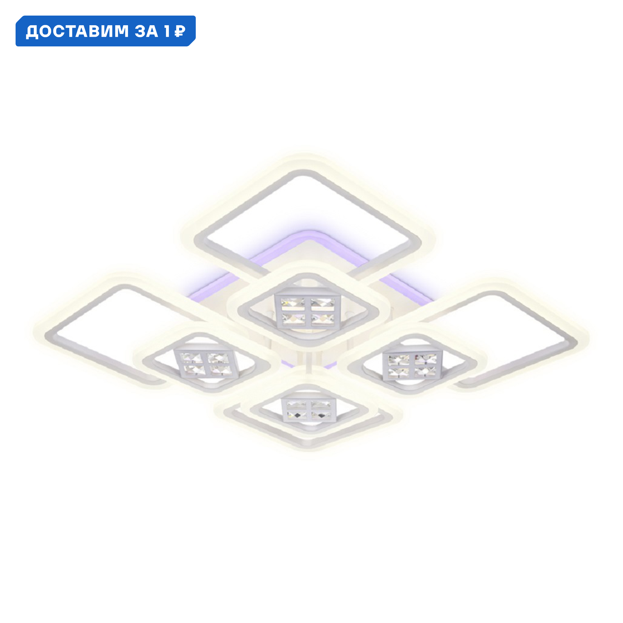 Изображение товара Люстра потолочная светодиодная Ambrella Light Acrylica FA289 с пультом управления 20 м² белый стиль