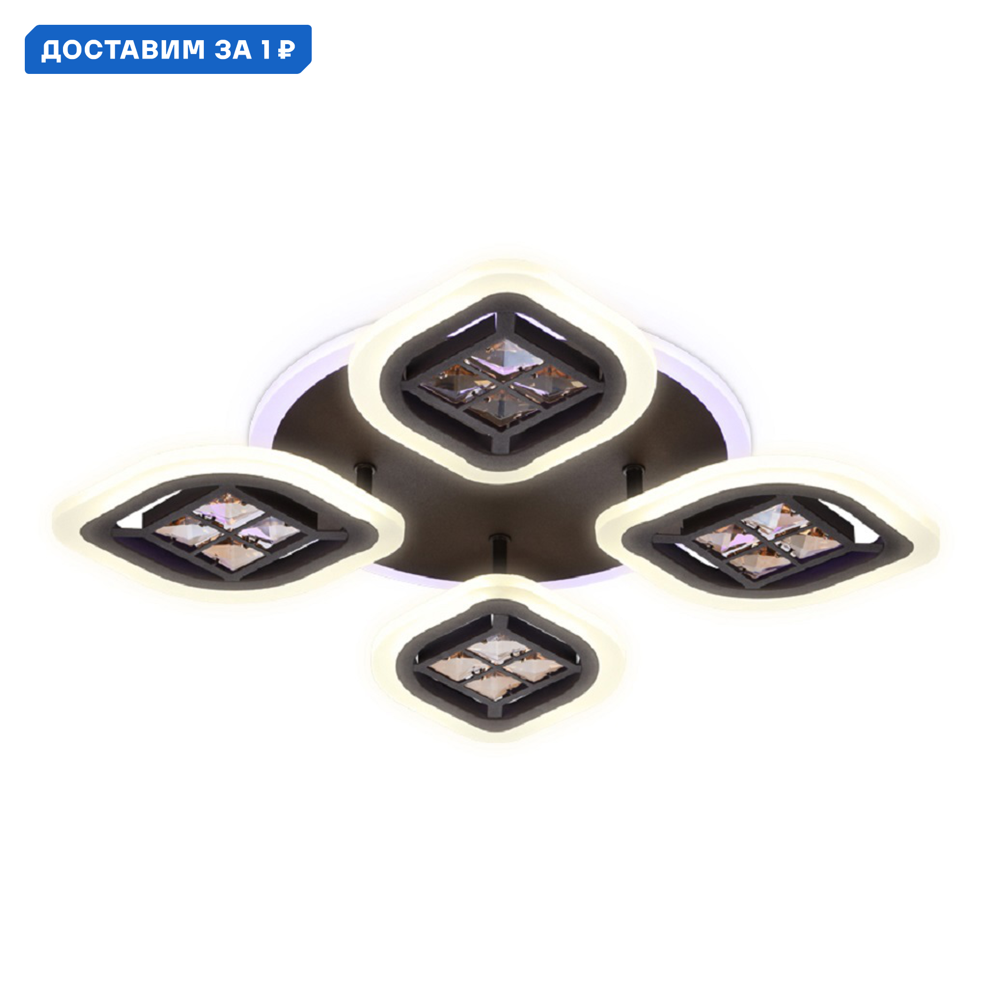 Изображение товара Люстра потолочная светодиодная Ambrella Light AMBR_FA281 Acrylica с пультом управления 14 м² нейтра