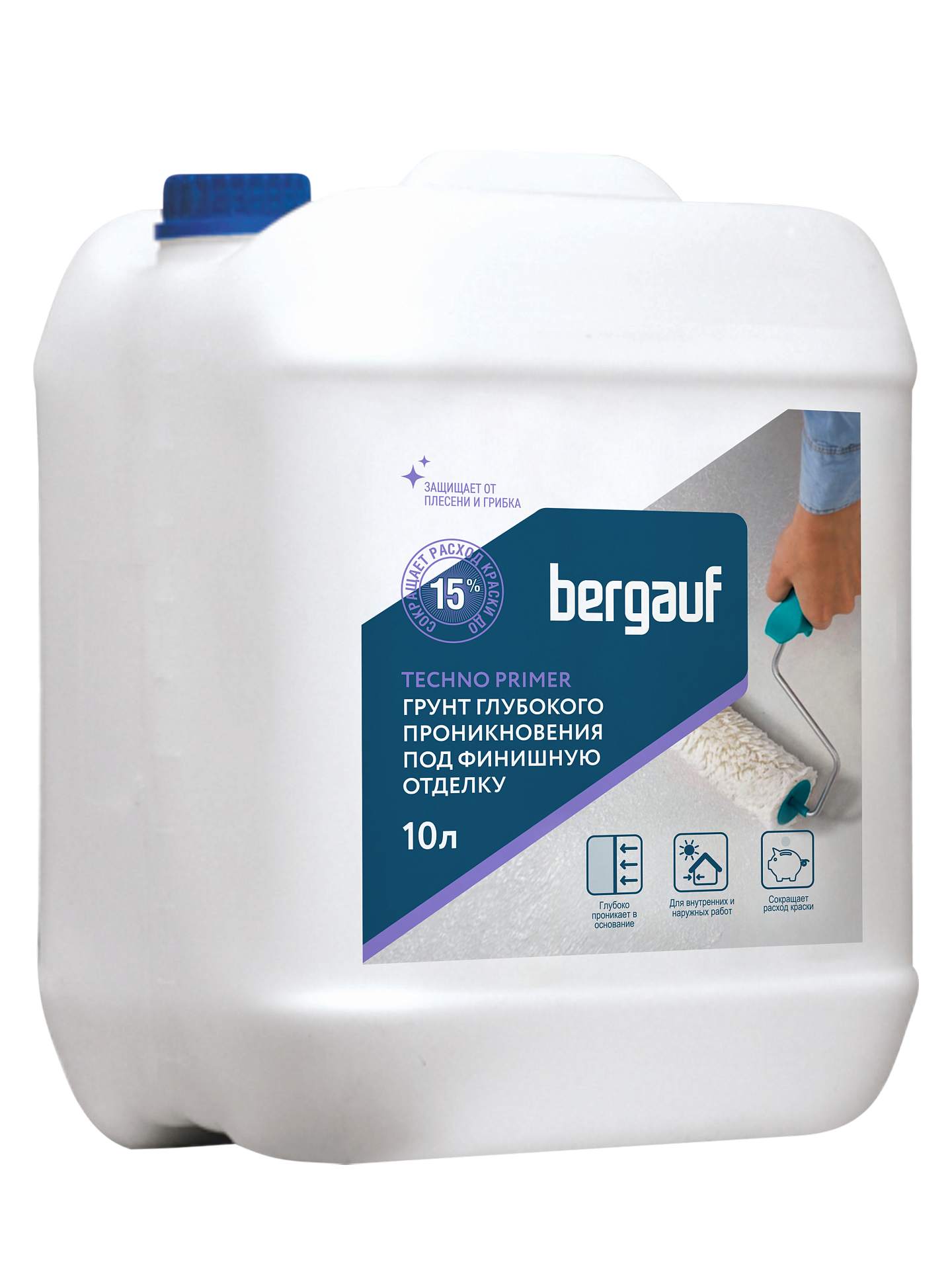 Изображение товара Грунтовка для сухих и влажных помещений Bergauf Bergauf Techno Primer прозрачная 10 л