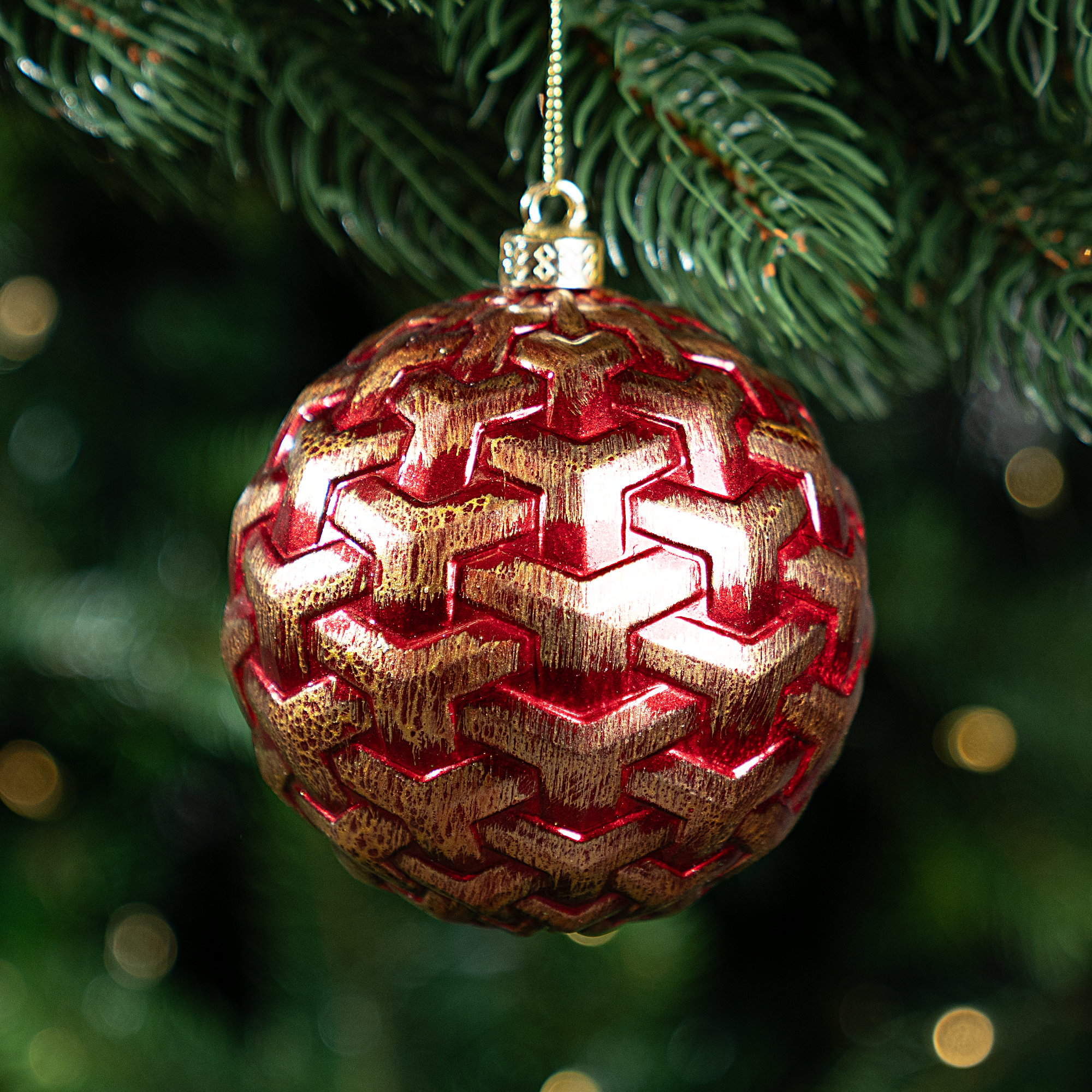 Изображение товара Шар елочный KREAFORTA фактурный ø10 см красный