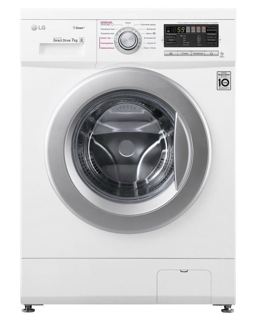 Изображение товара Стиральная машина Lg F1296hds1 60x85x44 см 7 кг цвет белый
