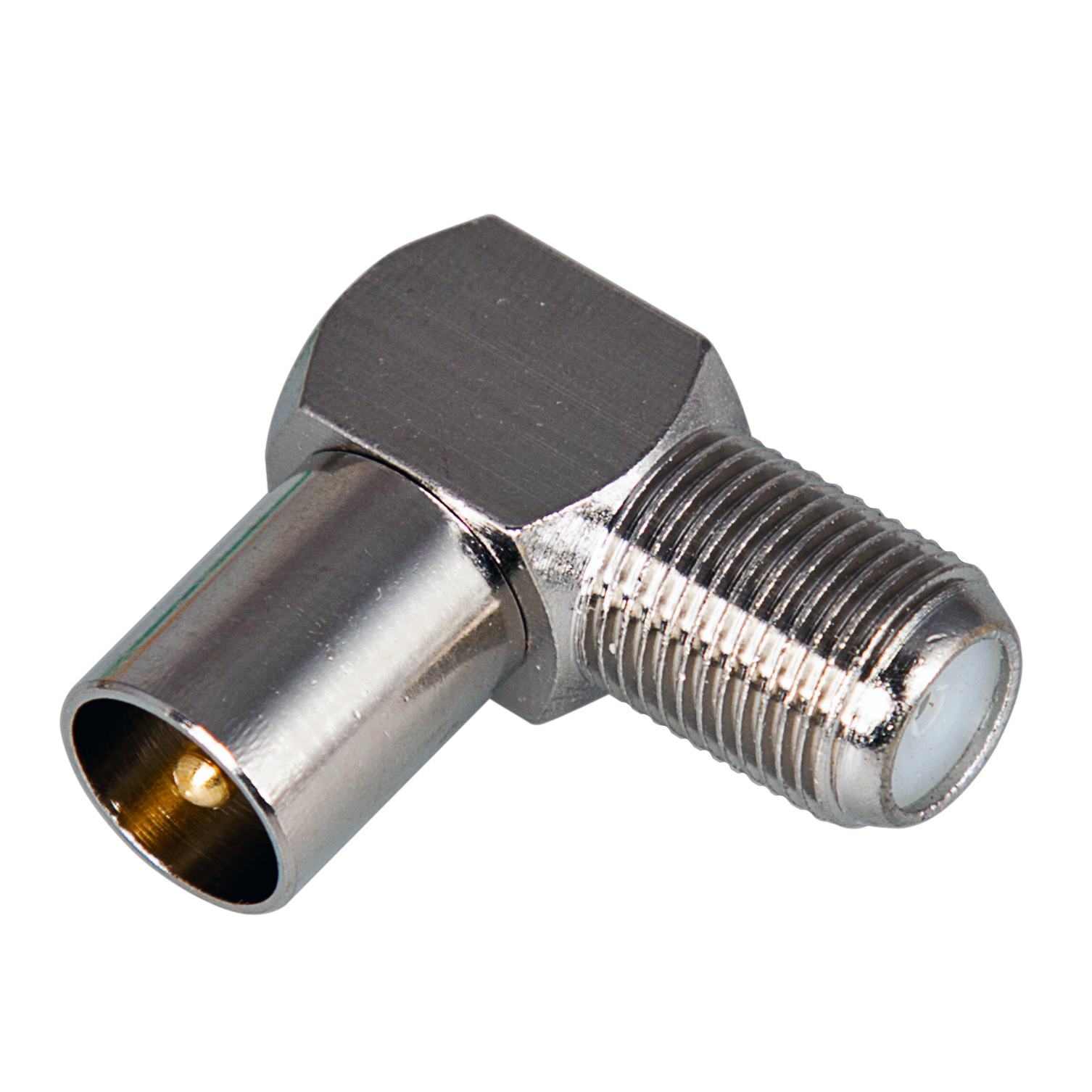 Изображение товара Соединительный ТВ-кабель Rexant гнездо F-штекер TV угл серый серебристый