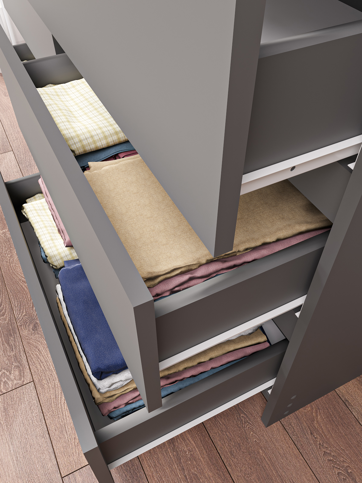 Изображение товара Комод Мори Дсв мебель 8 ящиков графит современный стиль для спальни и гостиной