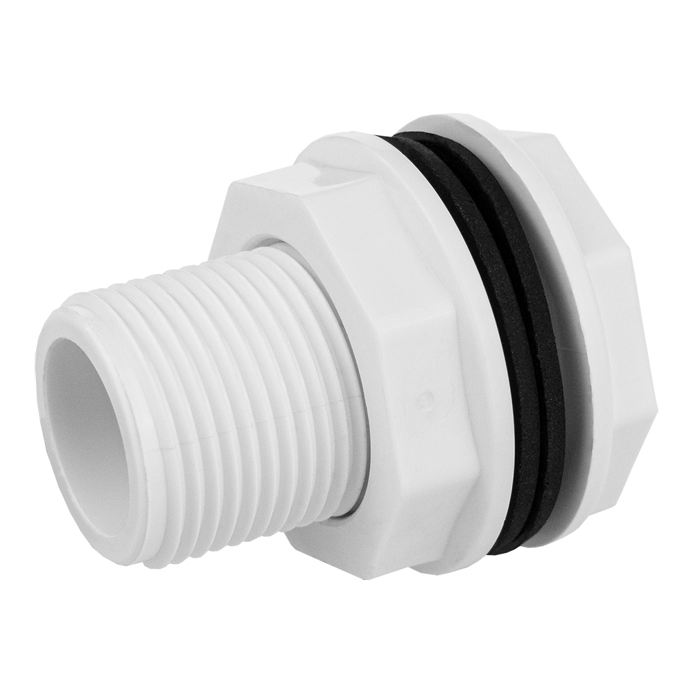 Изображение товара Штуцер для врезки в бак 3/4 НР из пластика для водопровода и полива