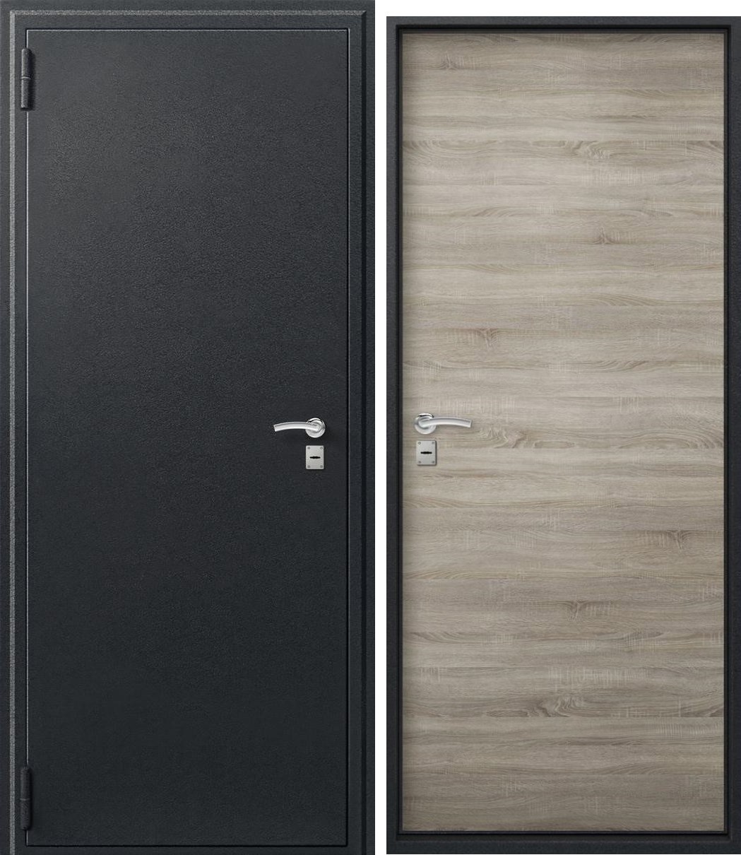 Изображение товара Hit О-10 - входная дверь для квартиры, левый 205x86 см, черный муар/дуб светлый