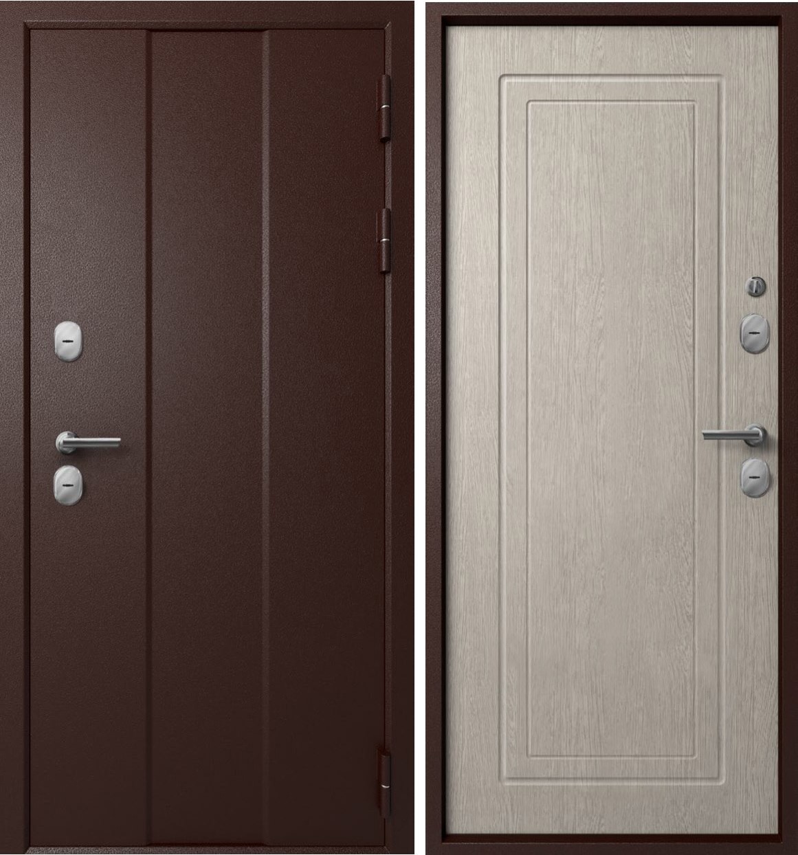 Изображение товара Входная дверь Эталон Термо-6 левый 205x86см цвет медь антик/астана эш уайт