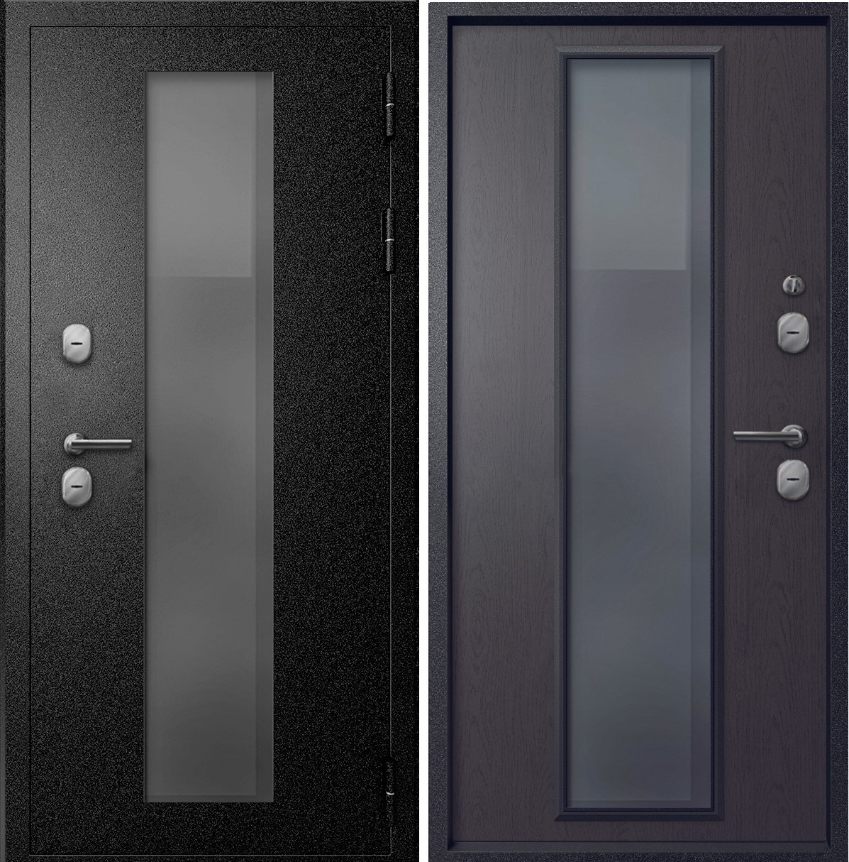 Изображение товара Входная дверь Эталон Термо-СП40 левый 205x96см цвет чёрный букле/венге