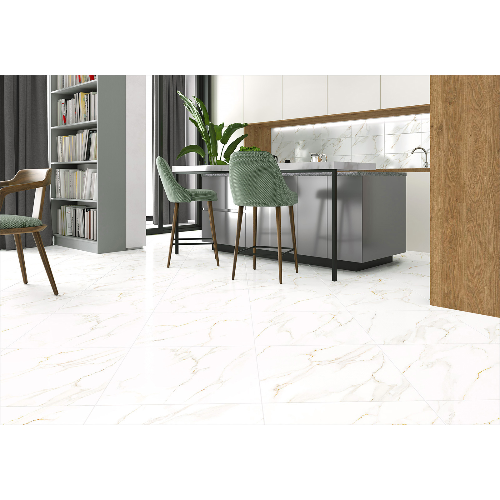 Изображение товара Напольная керамогранитная плитка Nevada 600x600 мм белая для интерьера и exteriores