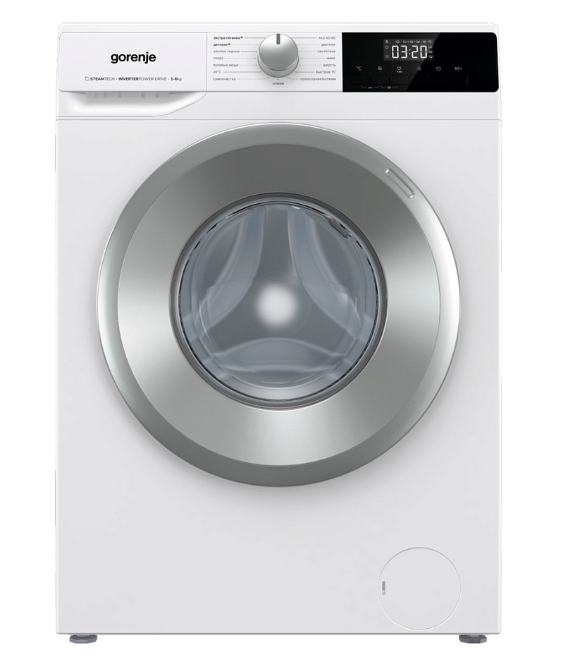 Изображение товара Компактная стиральная машина Gorenje W2NHPI62SCS 6 кг белая с функциями паровой обработки