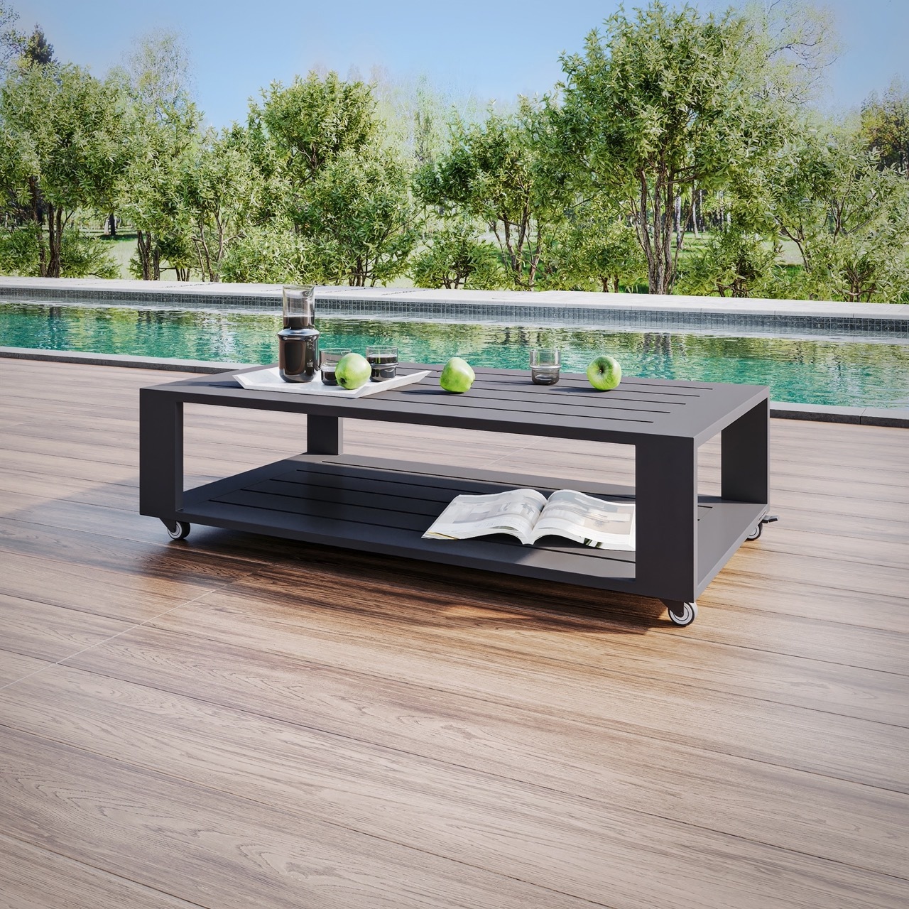 Изображение товара Журнальный стол KORFU 120 см из алюминия для сада и террасы