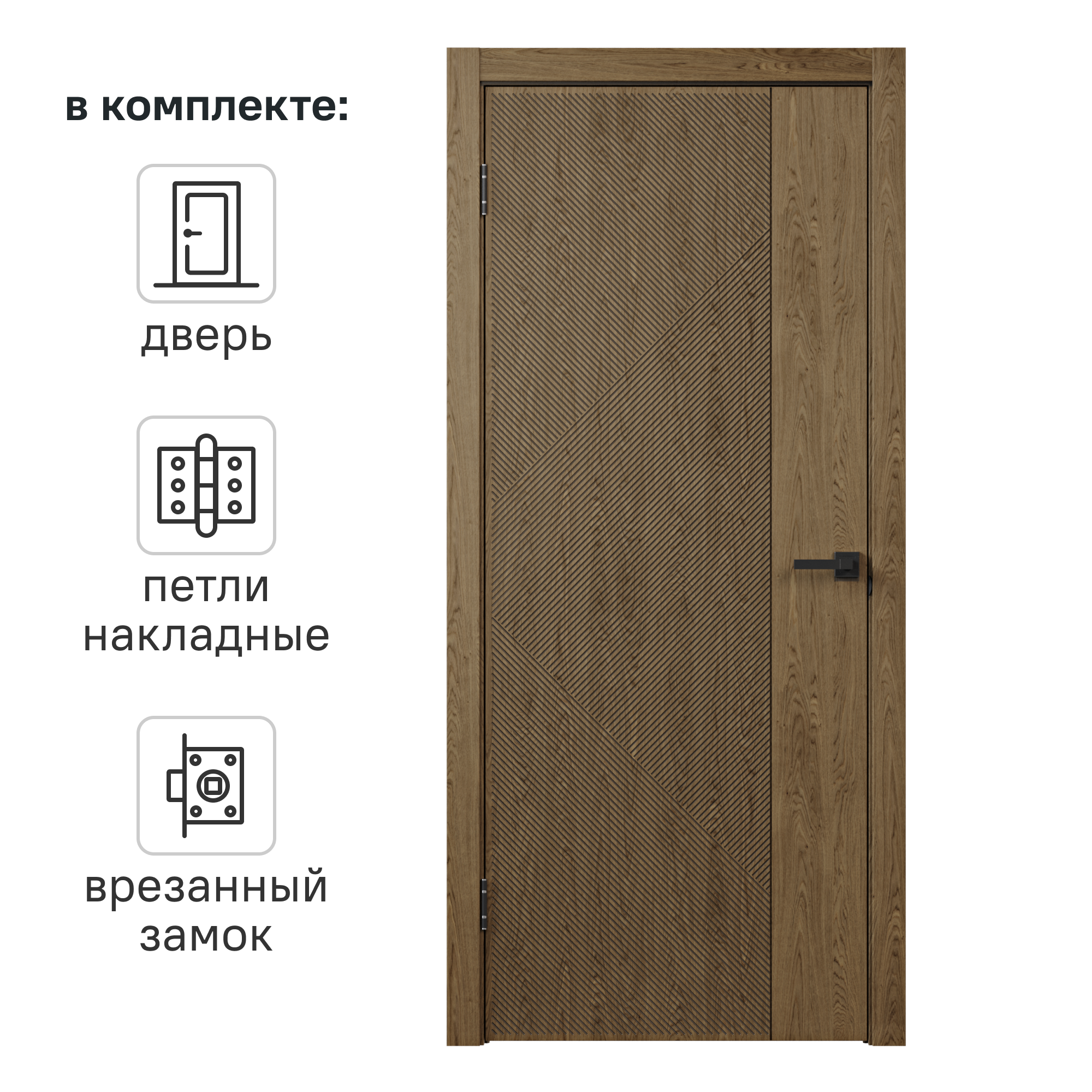 Изображение товара Дверь межкомнатная глухая Синди Файн-Лайн Орех 80x200