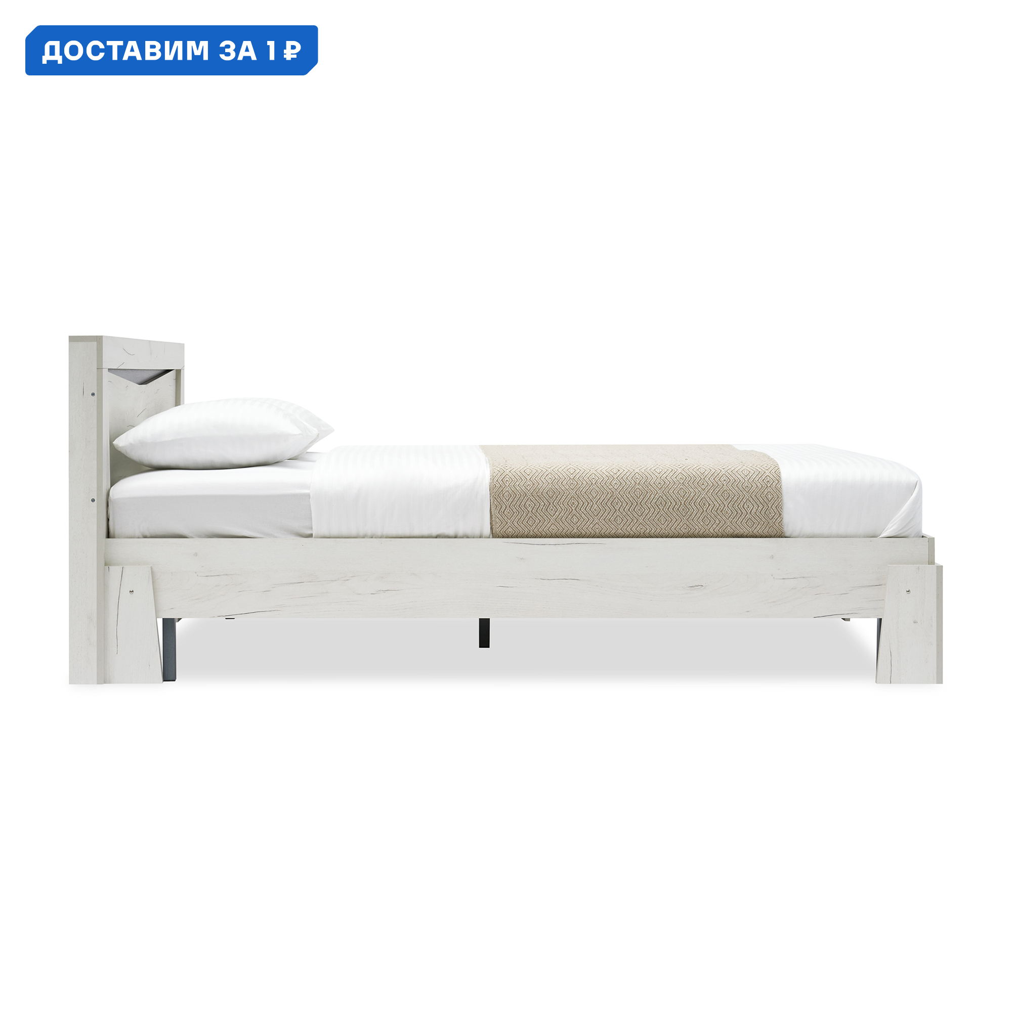 Изображение товара Кровать Нонтон Паола КР 701 170x84.4x212 см ЛДСП цвет венге дуб крафт белый