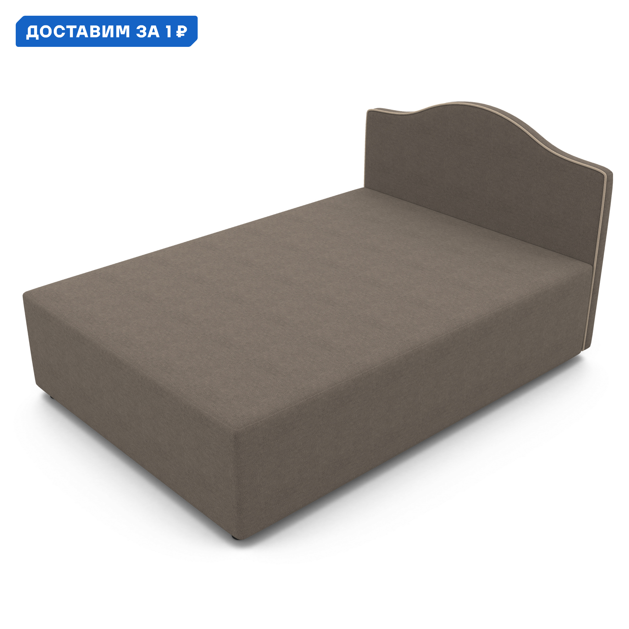 Изображение товара Кровать тахта Гамма Класс 120x202 см из массива дерева с велюровой обивкой