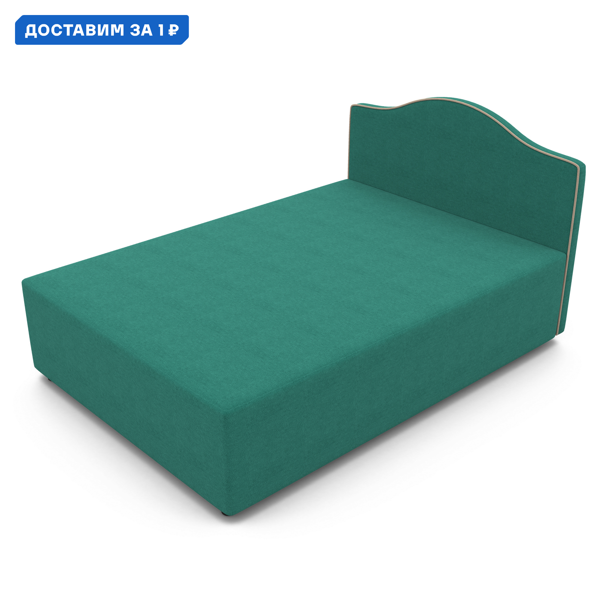 Изображение товара Кровать тахта Гамма Класс 120 x 106.5 x 202 см из массива дерева с велюровой обивкой