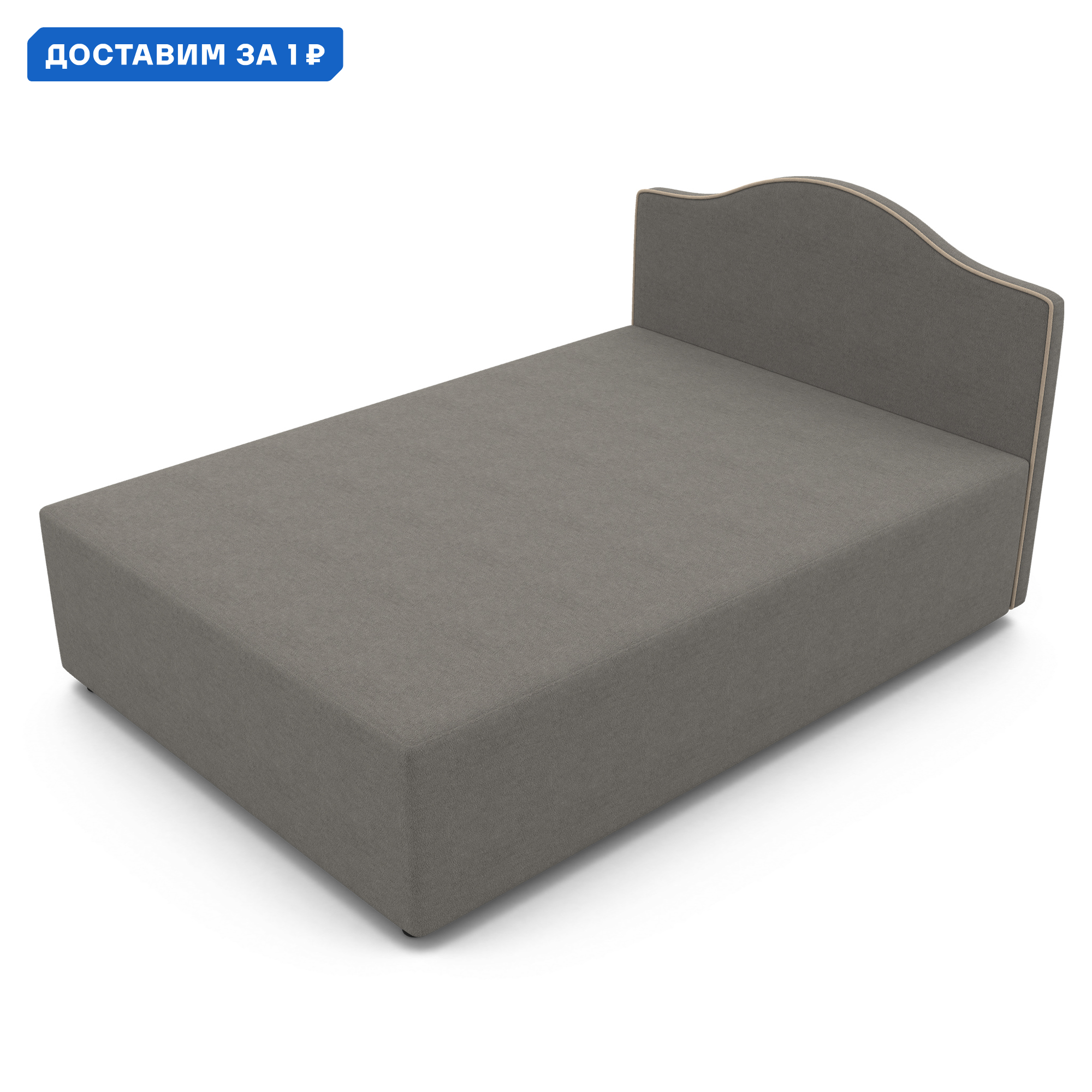 Изображение товара Кровать тахта Гамма Класс 120x202 см из массива дерева с велюровой обивкой