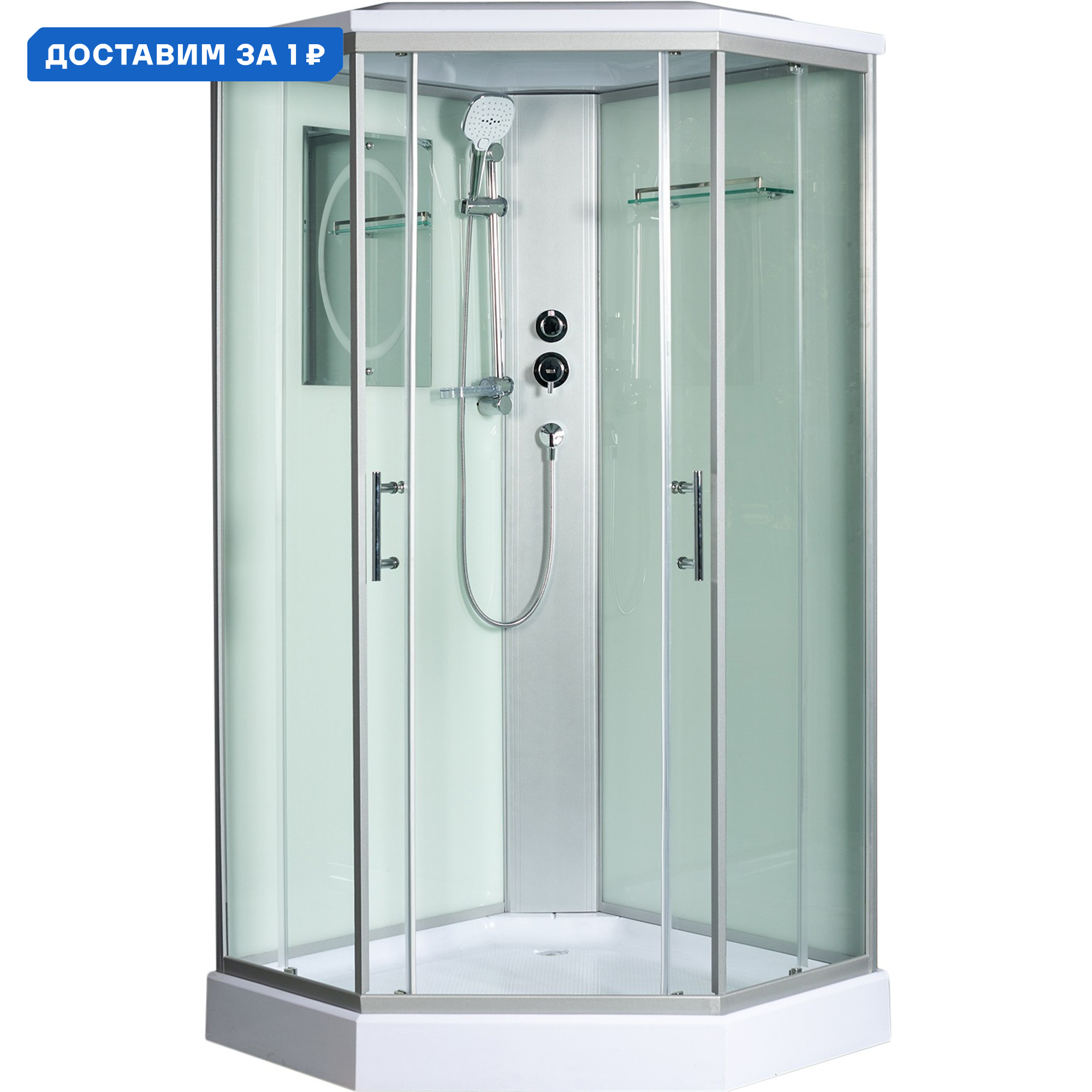 Изображение товара Душевая кабина Weltwasser WW500 Nesse 902 90x90 см стекло прозрачное