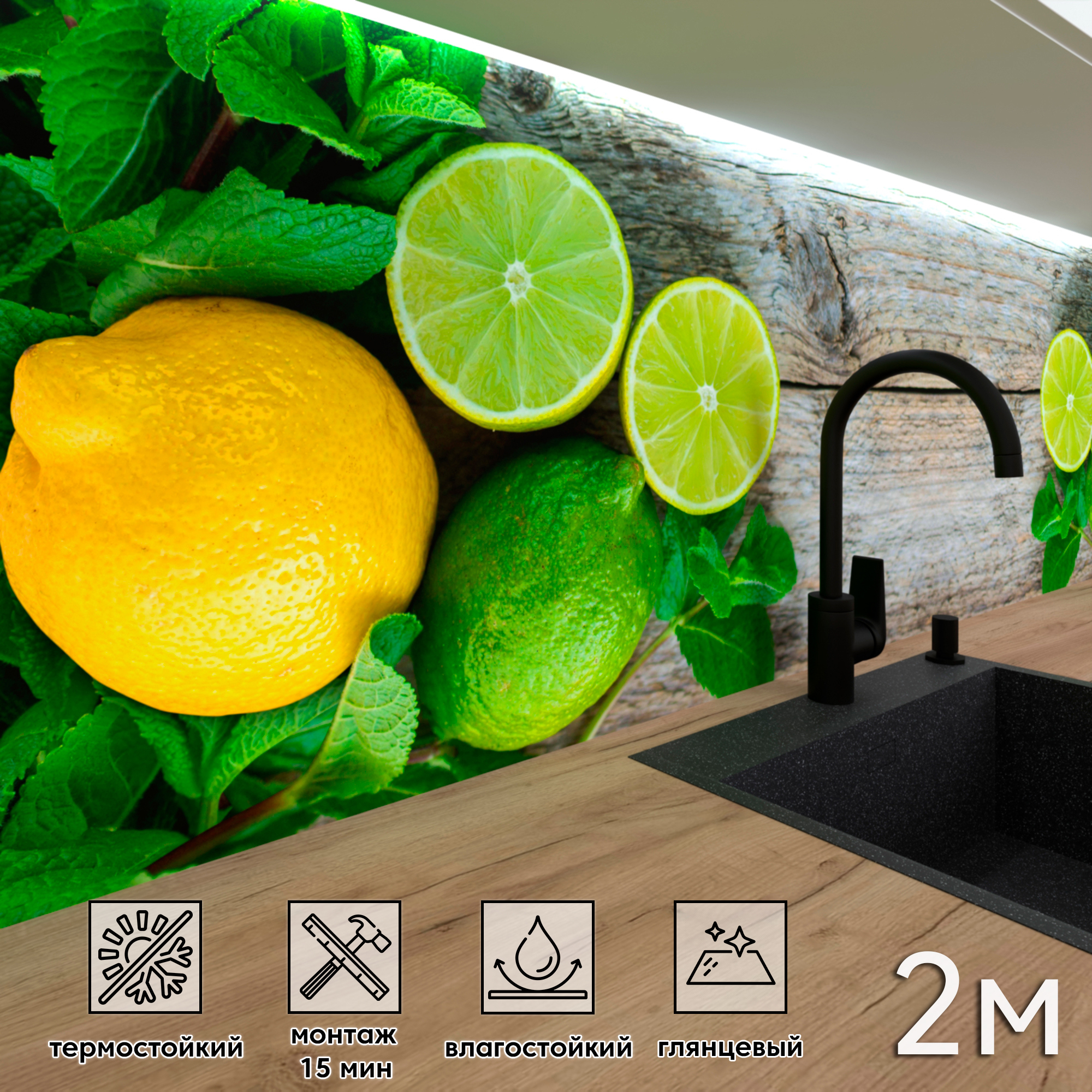 Изображение товара Стеновая панель Фартукофф ФФ - 435 200x60x0.1 см ПВХ цвет разноцветный