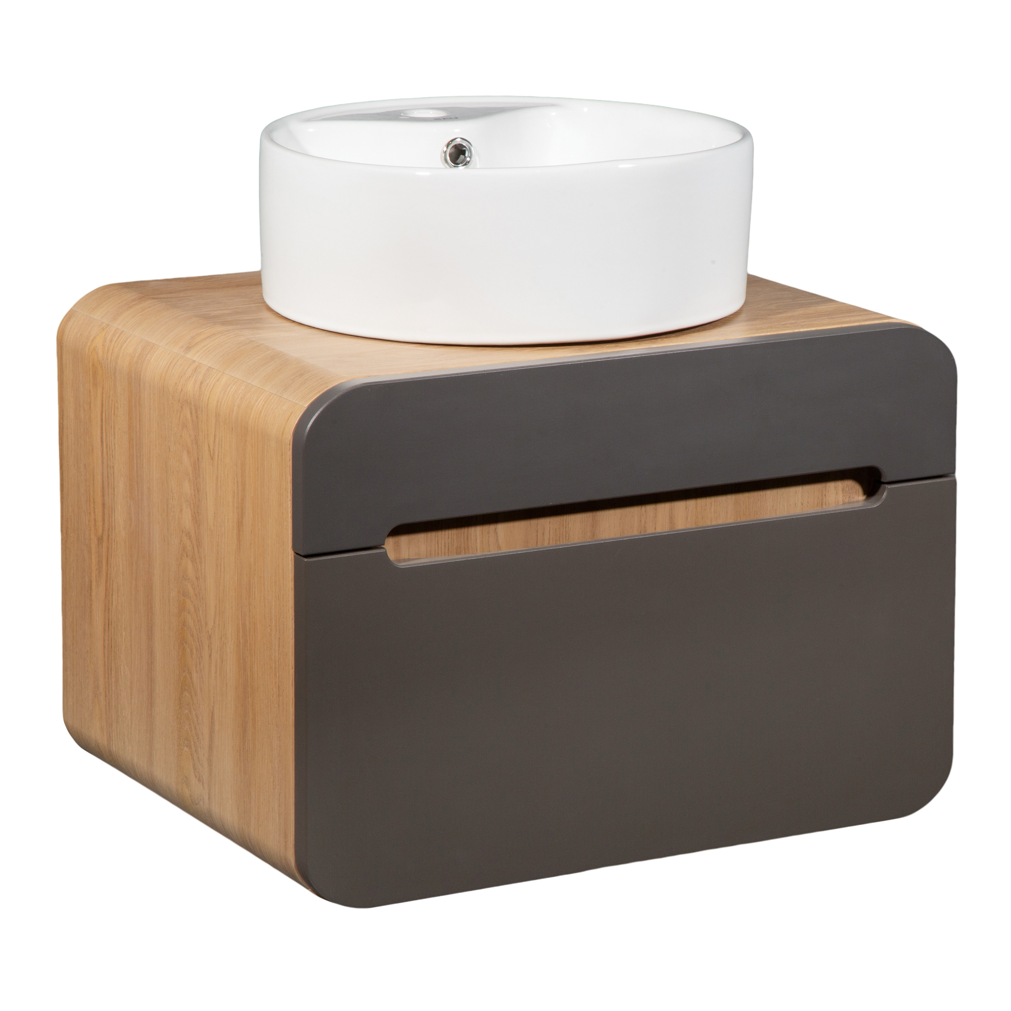 Изображение товара Тумба под раковину RUNO Ницца 60 см с умывальником из фарфора, Россия