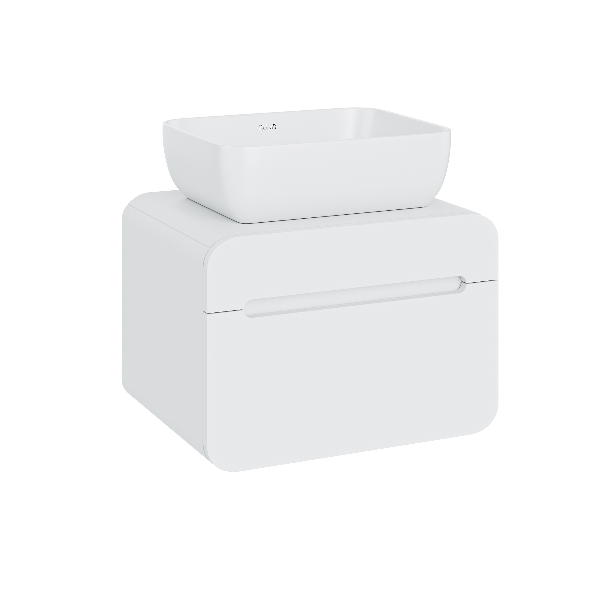 Изображение товара Тумба под раковину подвесная Runo 00-00002122_Cuatro 60см цвет белый, с раковиной