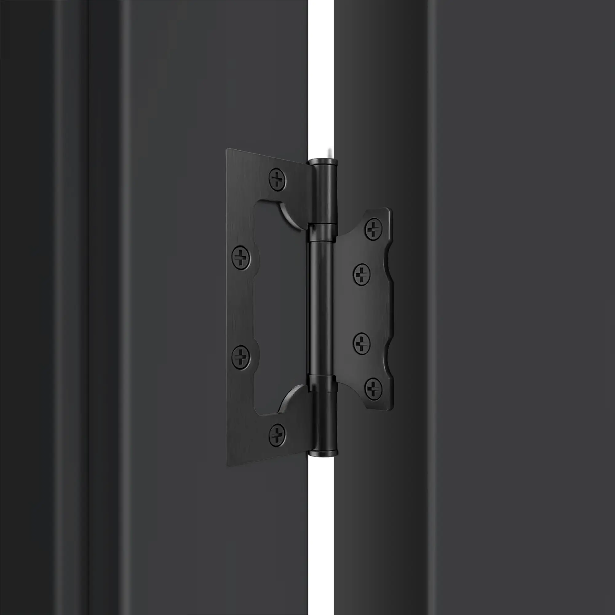 Дверь межкомнатная глухая Дестро 90x200 см Hardflex цвет стип антрацит с замком и петлями - 5