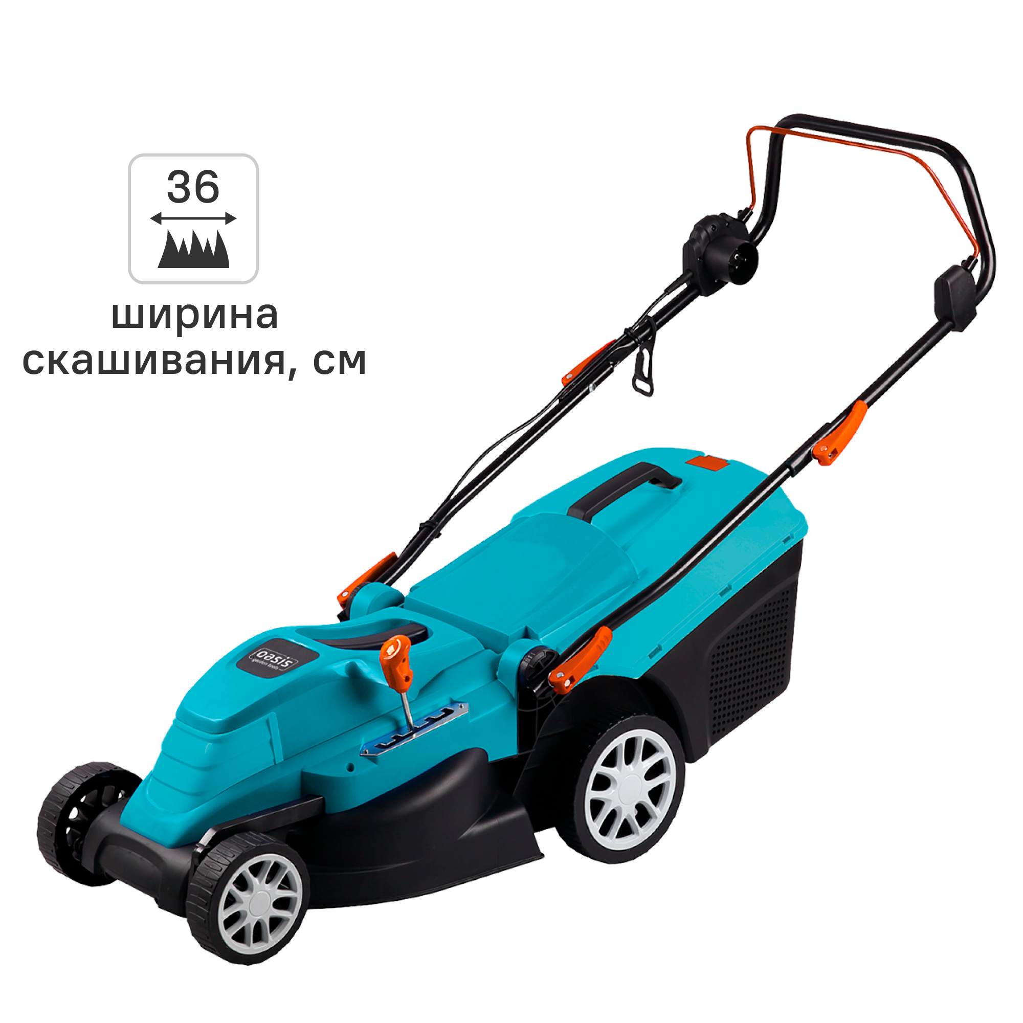 Изображение товара Газонокосилка электрическая Oasis GE-1600 1600 Вт с травосборником