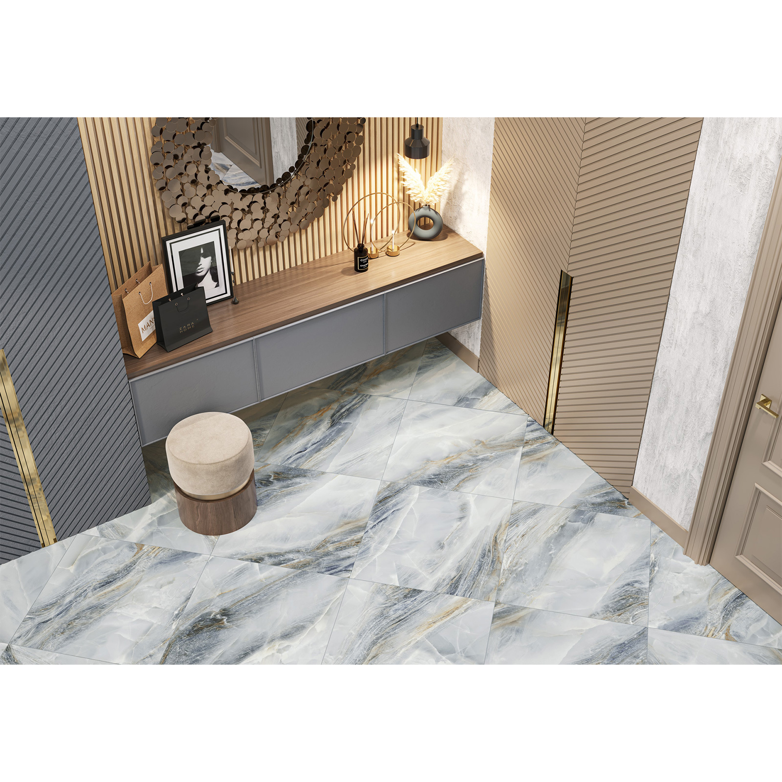 Изображение товара Керамогранит New Trend Estelle blue 60x60 см, матовая, ректифицированный край, 1.44 м²