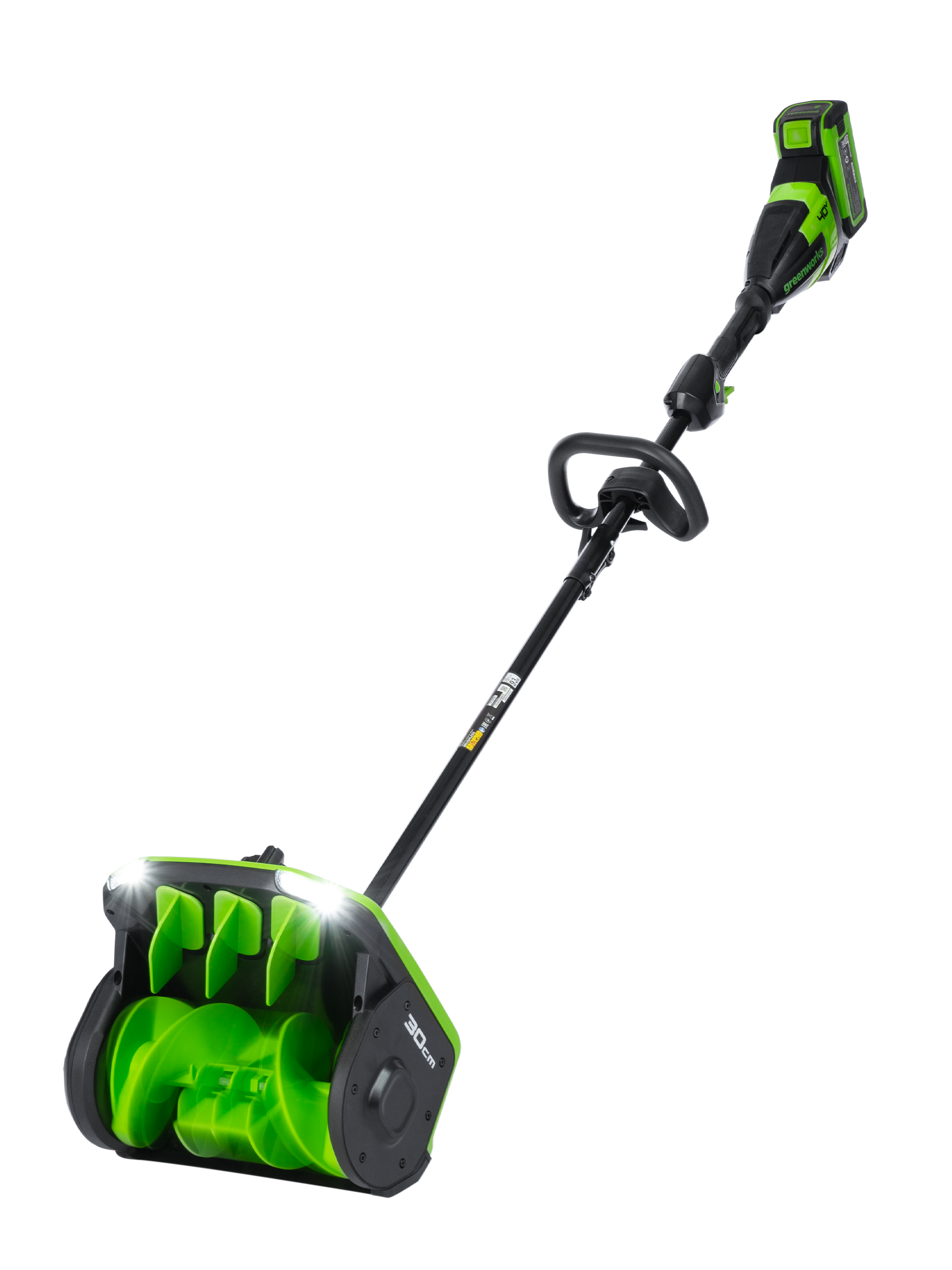 Изображение товара Аккумуляторный снегоуборщик Greenworks GD40SS2 30 см 40 В бесщеточный двигатель