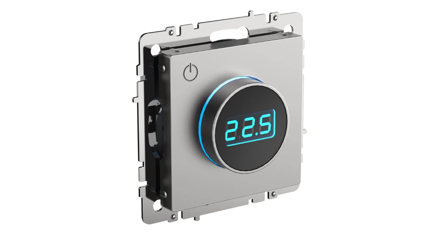 Изображение товара Терморегулятор для теплого пола IEK BR-RT11-K46 стальной дизайн