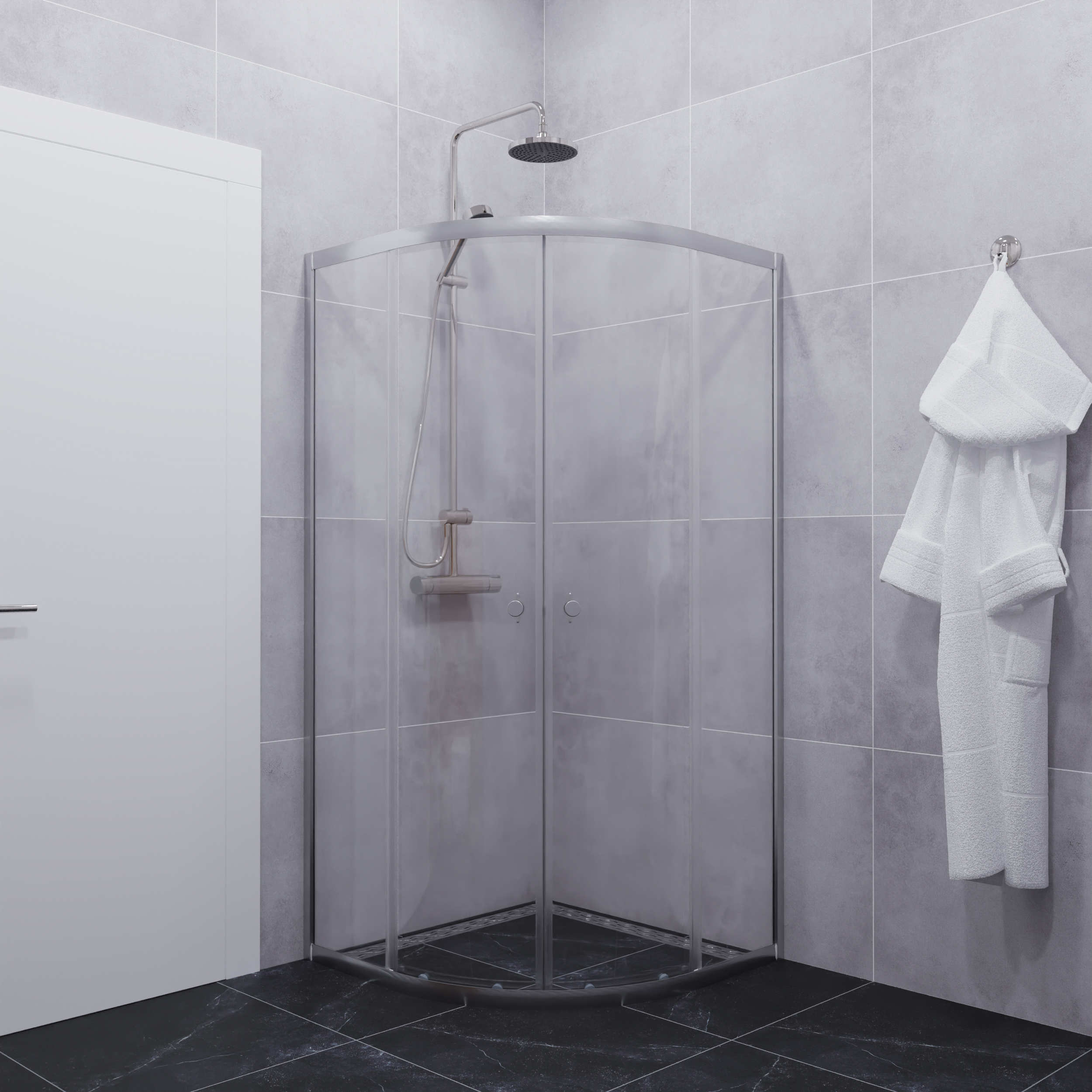 Изображение товара Душевой уголок Тритон 1/4 круга 90x90 см стекло хром профиль Гарантия 2 года