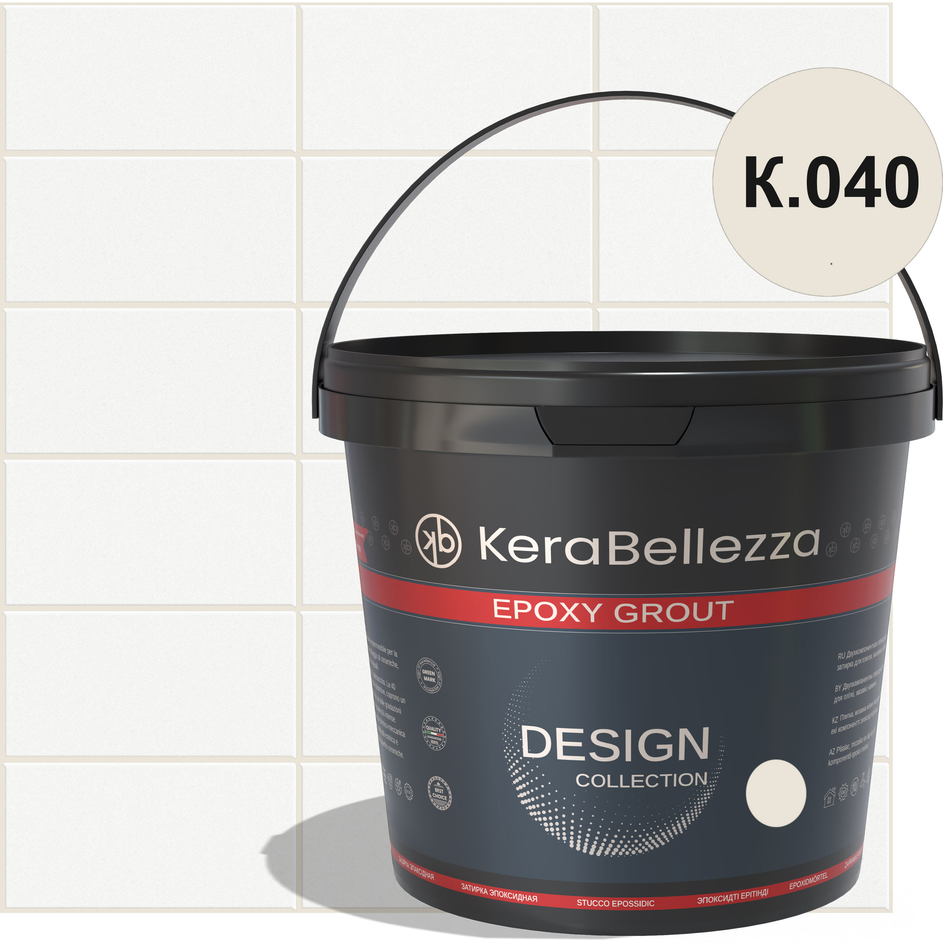 Изображение товара Затирка цветная эпоксидная KeraBellezza Design Цвет 040 Цветочно-белый