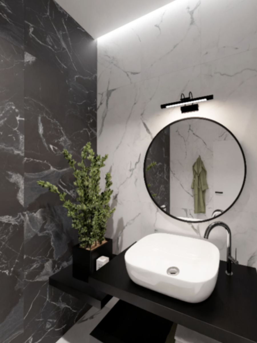 Изображение товара Керамогранит Sanamero Rockstar 60x120 см черный матовый с мраморным эффектом