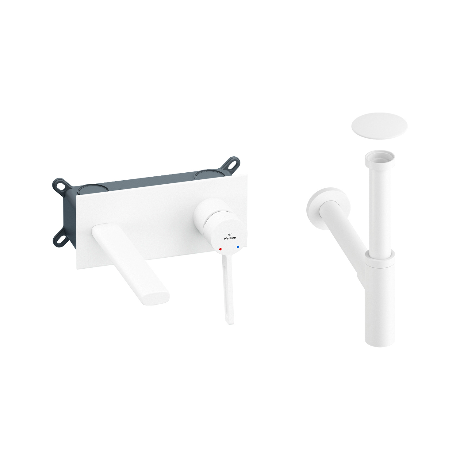 Изображение товара Смеситель для раковины Wellsee Once and forever белый матовый скрытого монтажа