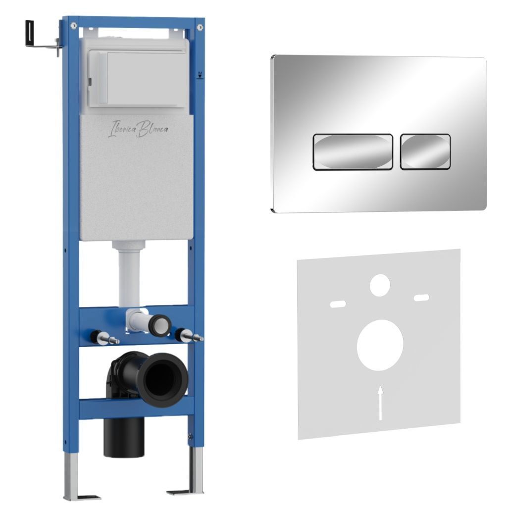 Изображение товара Инсталляция для унитаза Iberica Blanca SILENCIO MINI с регулируемой высотой и шумопоглощающим бачко