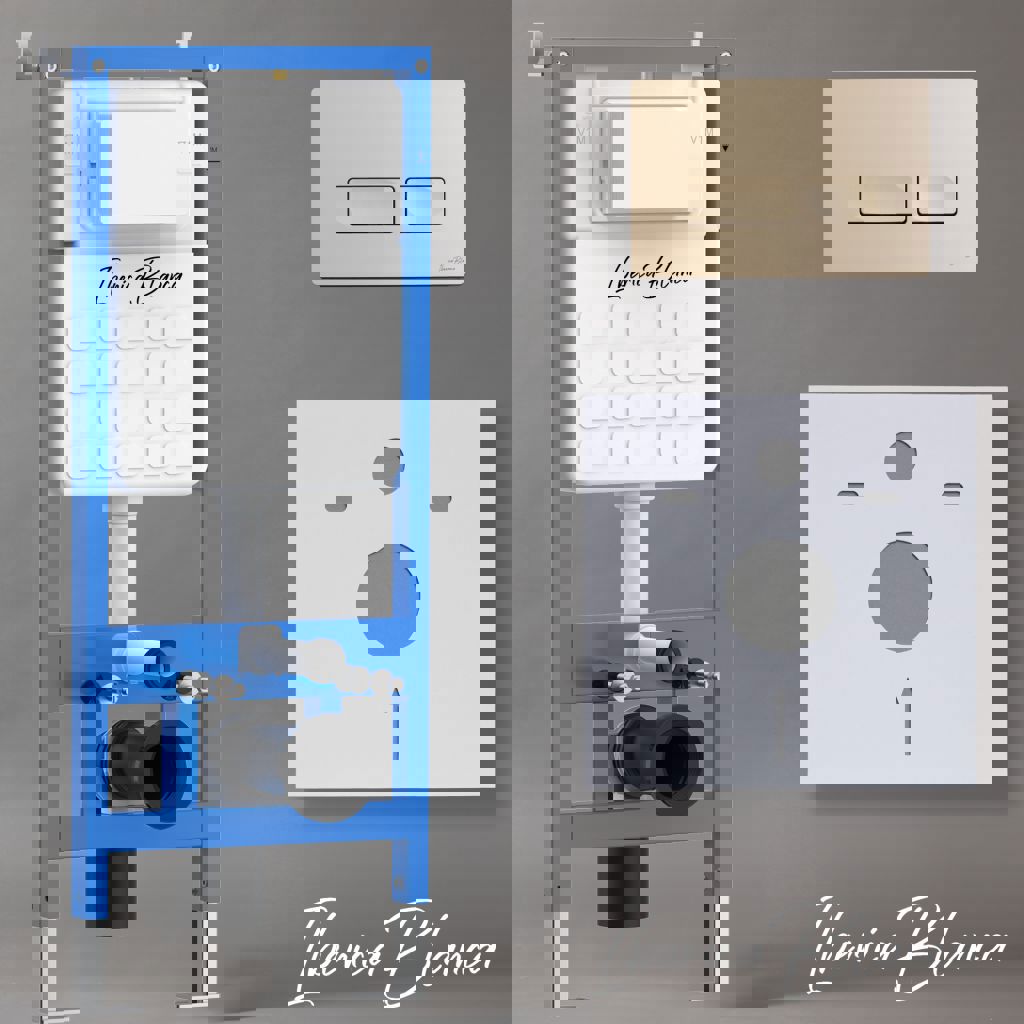 Изображение товара Инсталляция для унитаза Iberica Blanca ESTI-R автоматическая механическая с двумя режимами смыва