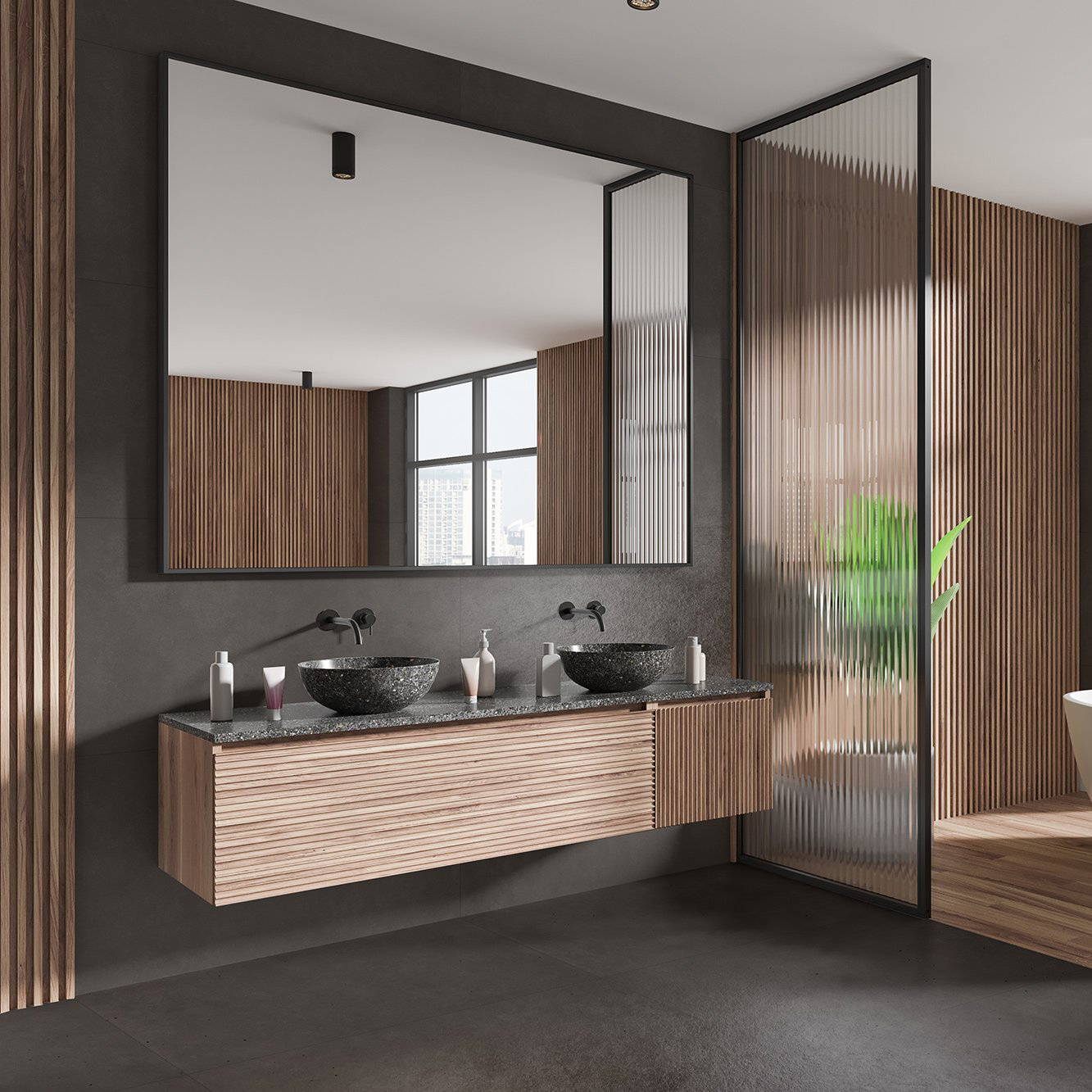 Изображение товара Керамогранит Global tile Downtown_GT 60x120см темно-серый матовый, 1.44 м²