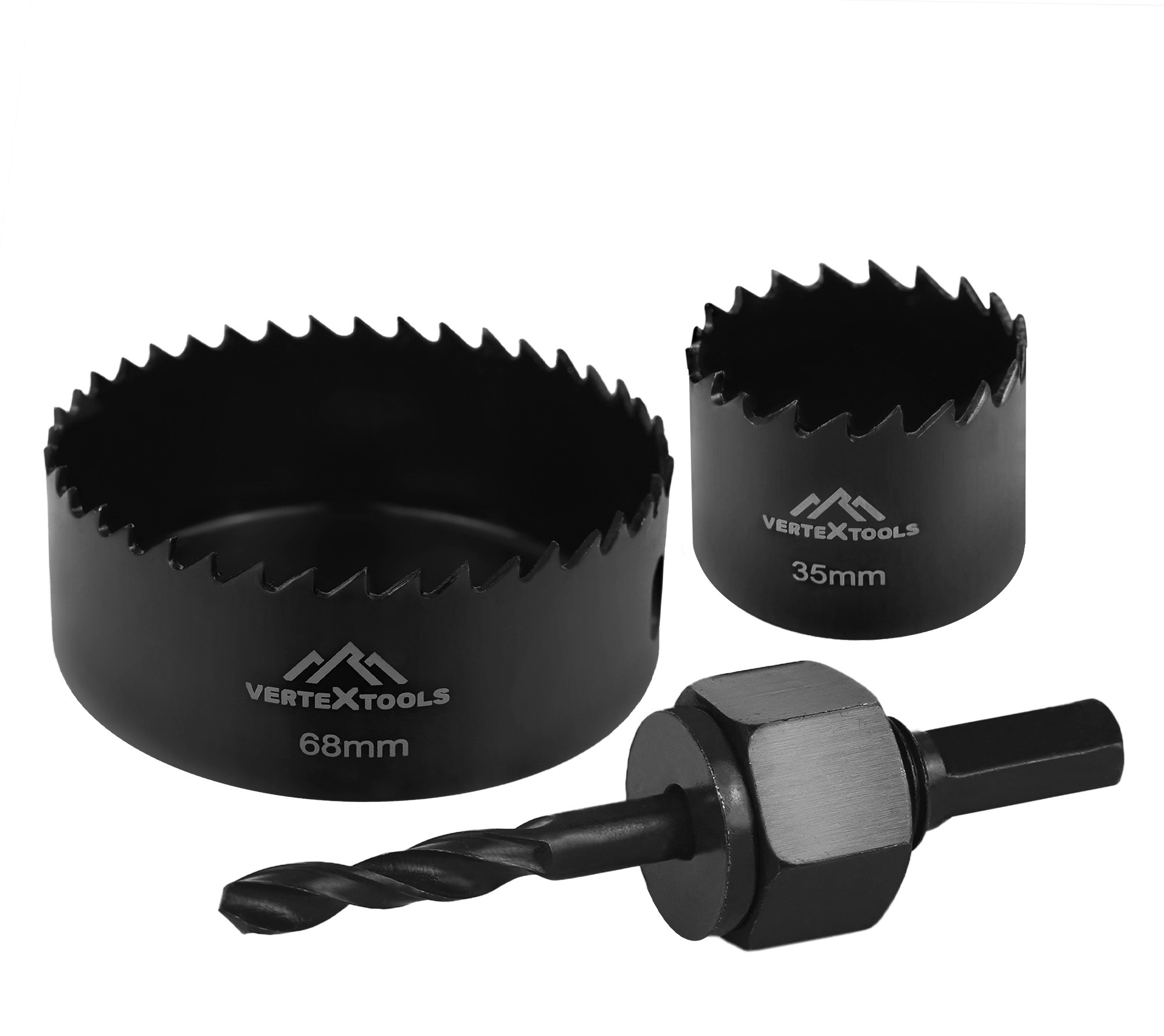 Изображение товара Набор коронок по дереву Vertextools 2526-35-68 3 шт сверление в древесине и пластике